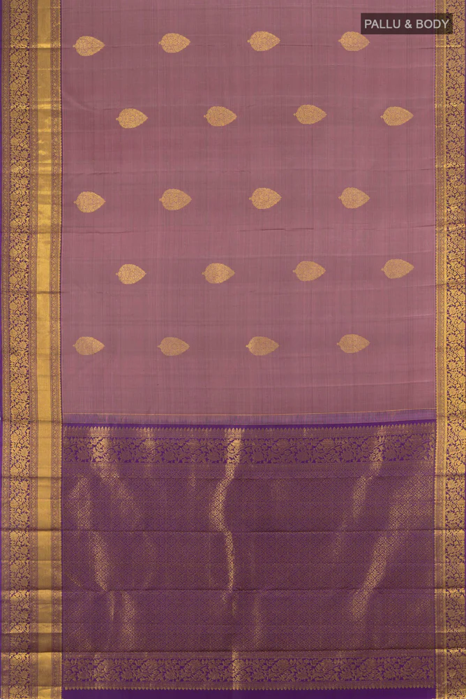 Mauve Kanchipuram Silk Saree - Image 5