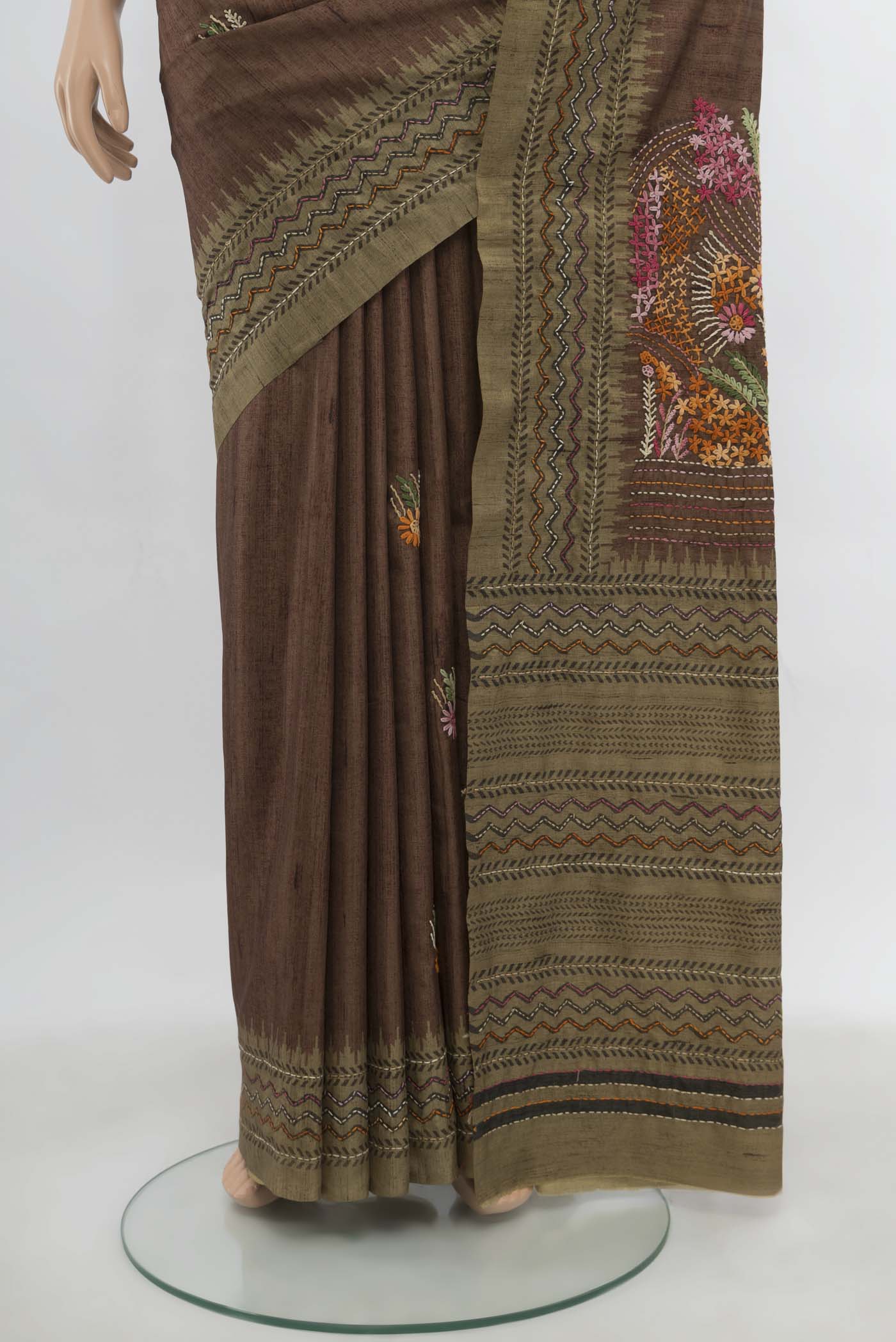 Brown Art Silk Saree - Image 3