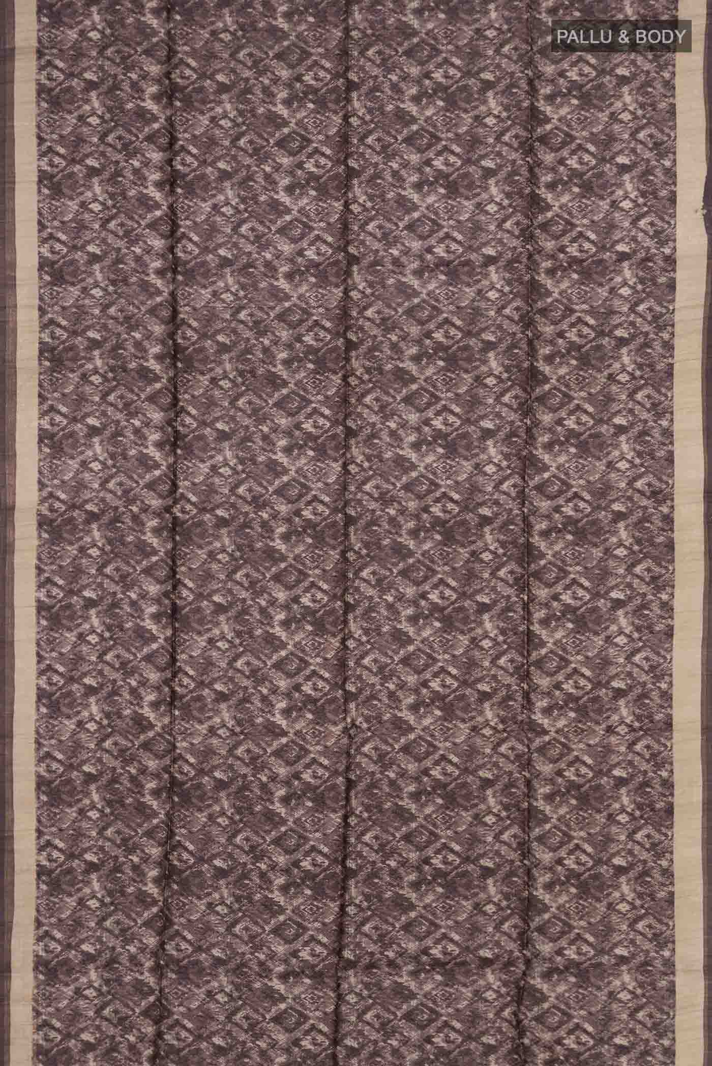 Brown Bhagalpuri Tussar Silk Saree - Image 4