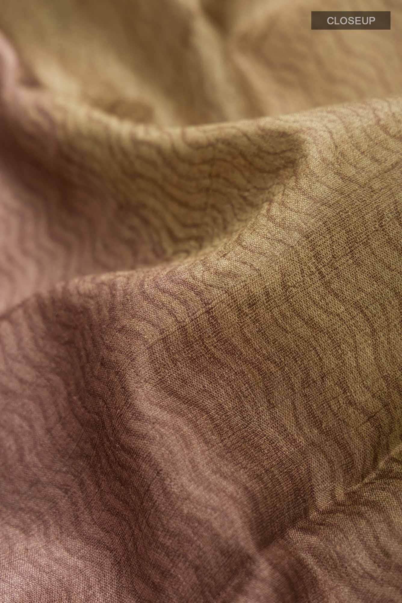 Brown Bhagalpuri Tussar Silk Saree - Image 6