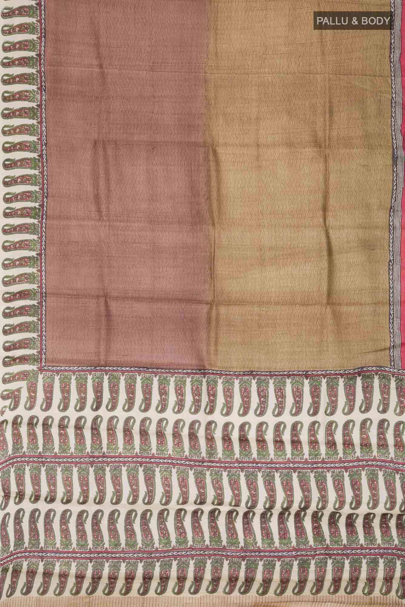 Brown Bhagalpuri Tussar Silk Saree - Image 8