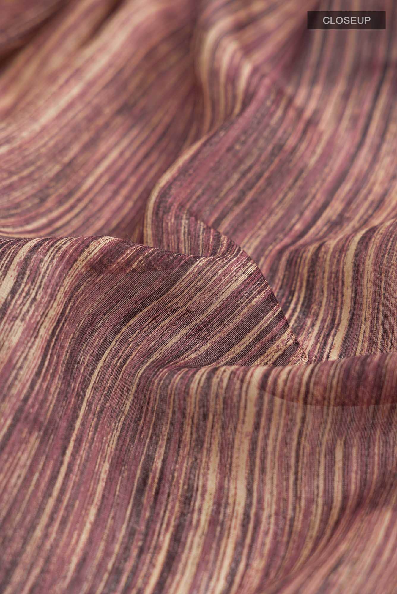 Brown Bhagalpuri Tussar Silk Saree - Image 2