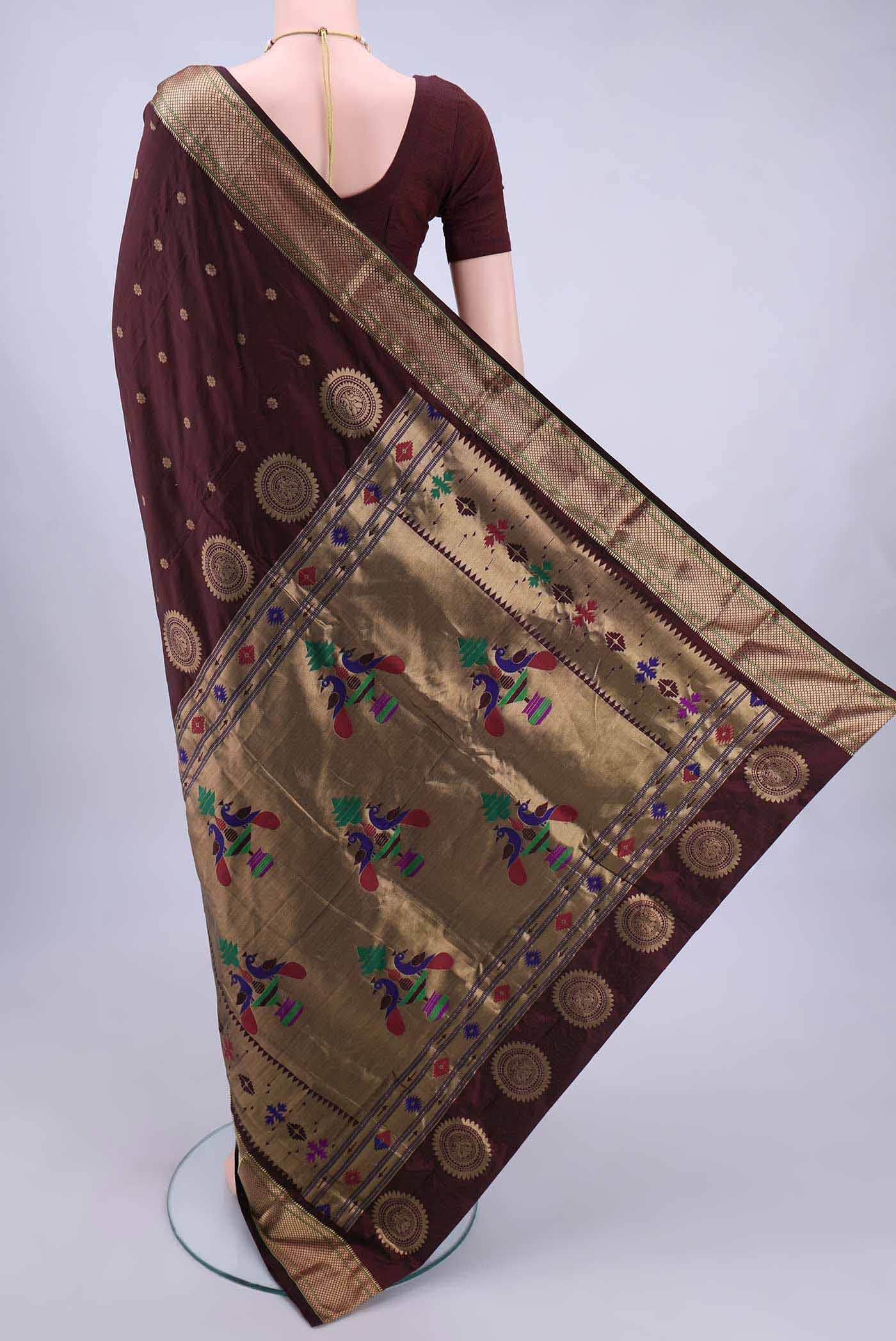 Brown Blended Bangalore Silk Saree - Image 2