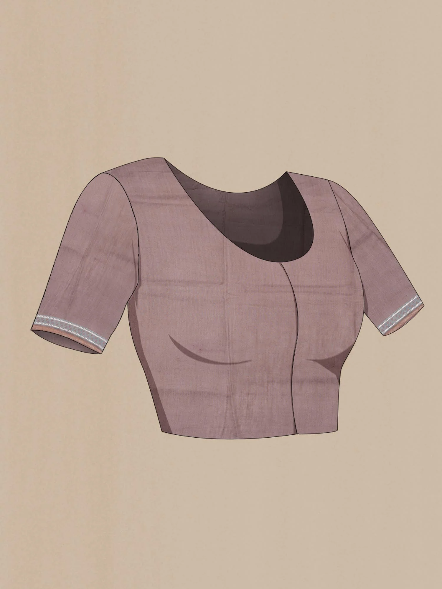 Brown Chanderi Silk Cotton Saree - Image 3