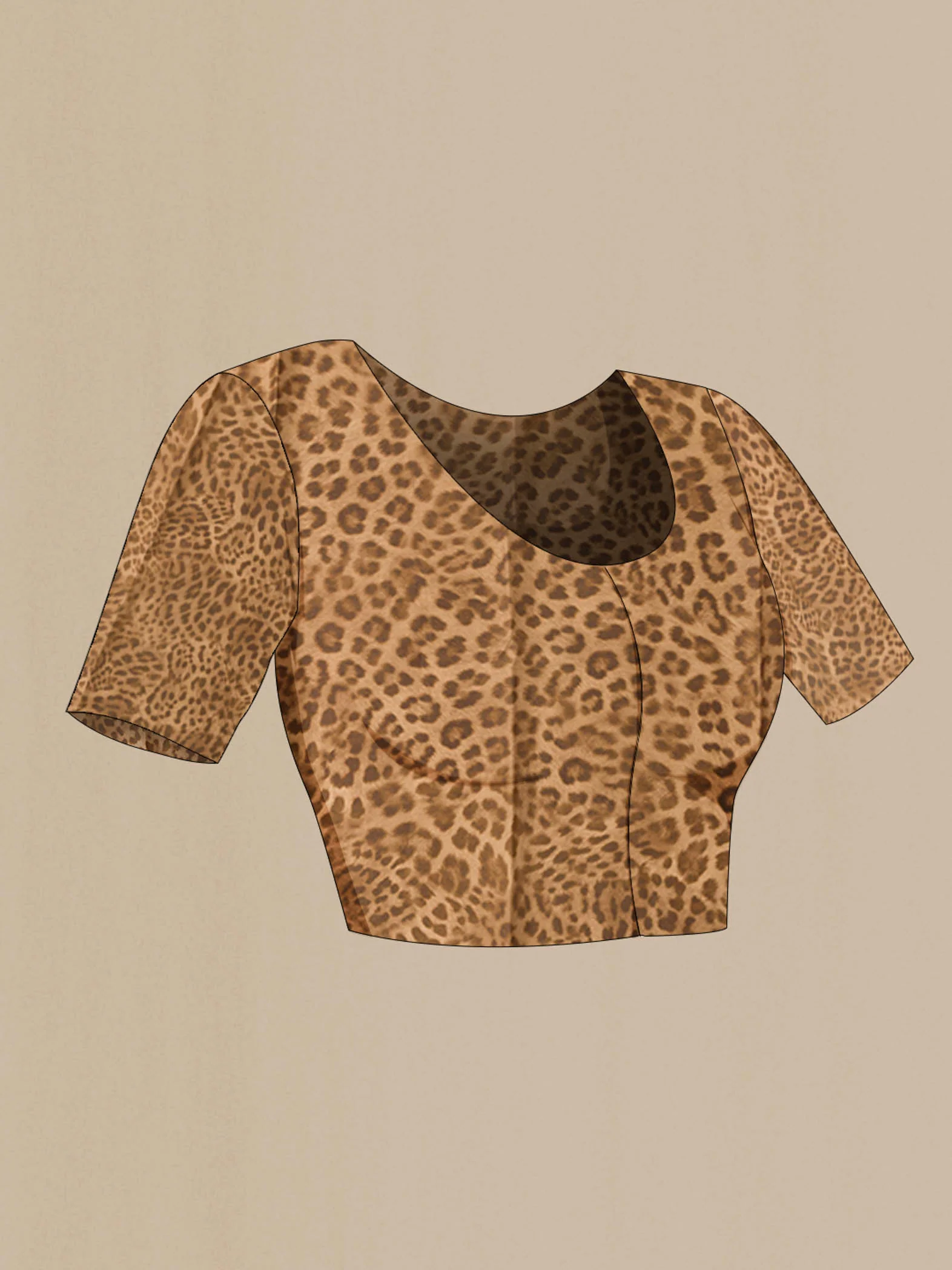 Brown Crepe Saree - Image 4