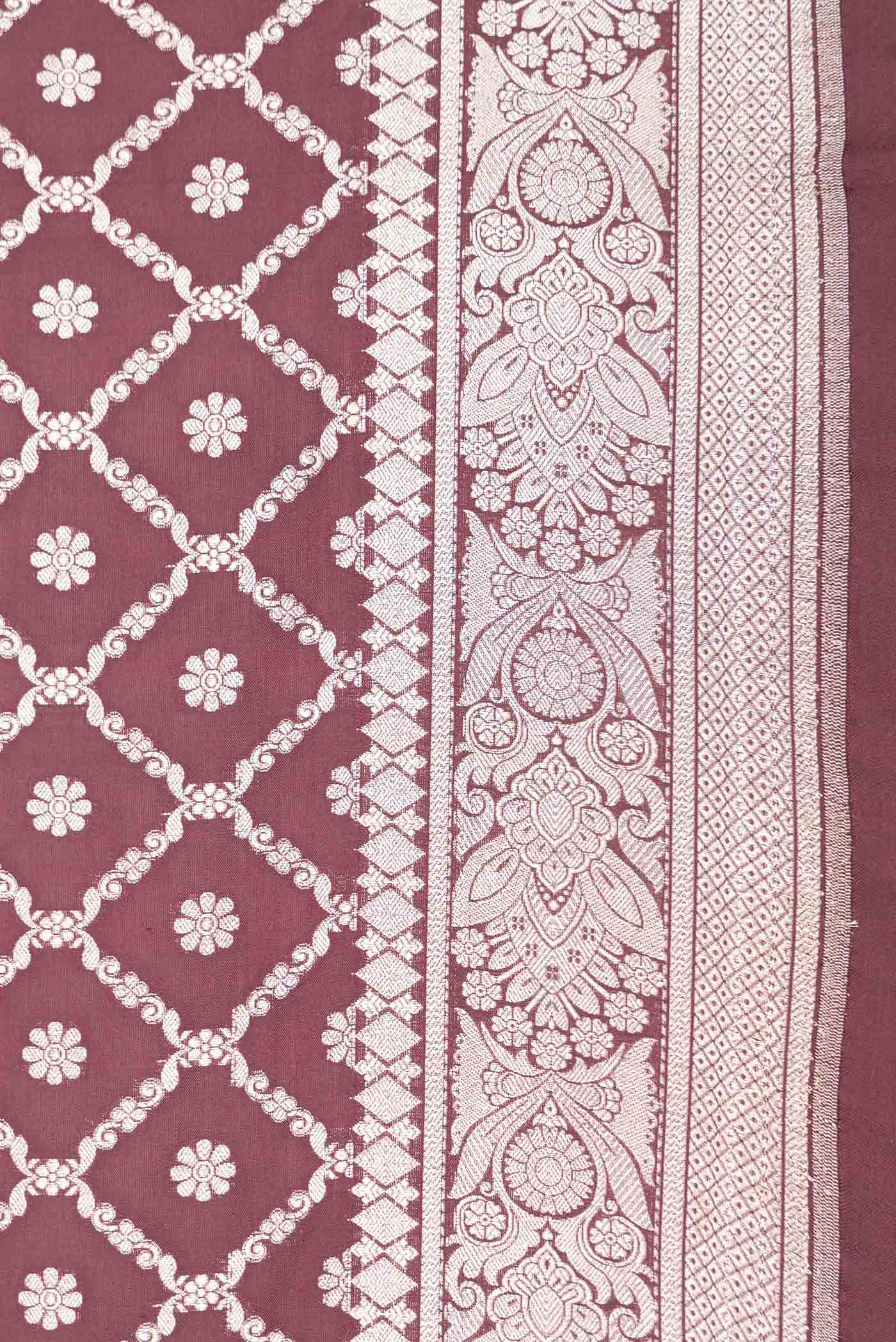 Brown Dual Tone Blended Banarasi Silk Saree - Image 3