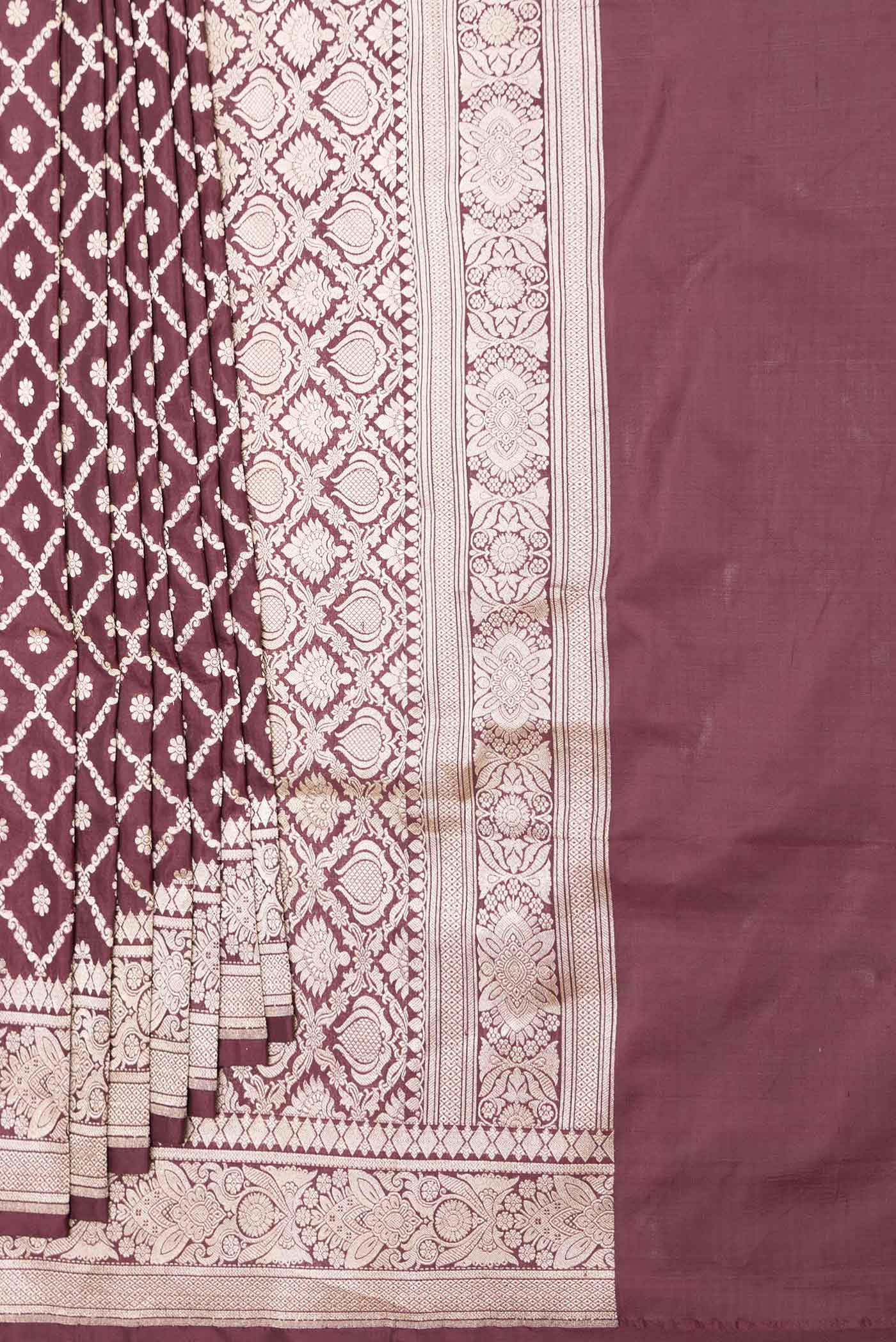Brown Dual Tone Blended Banarasi Silk Saree - Image 4