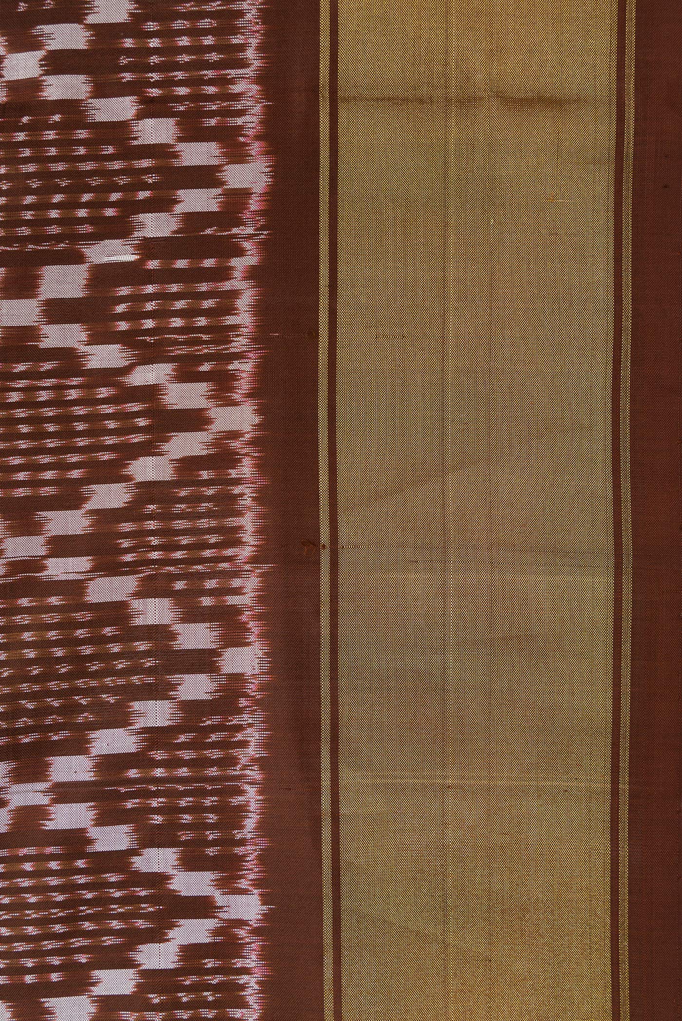 Brown Pochampally Silk Saree - Image 3