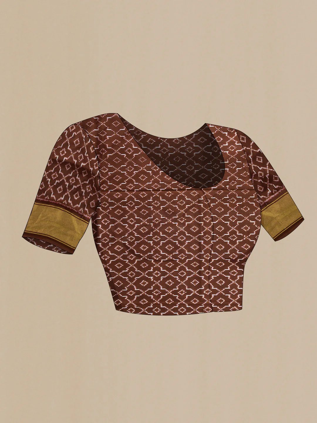 Brown Pochampally Silk Saree - Image 5
