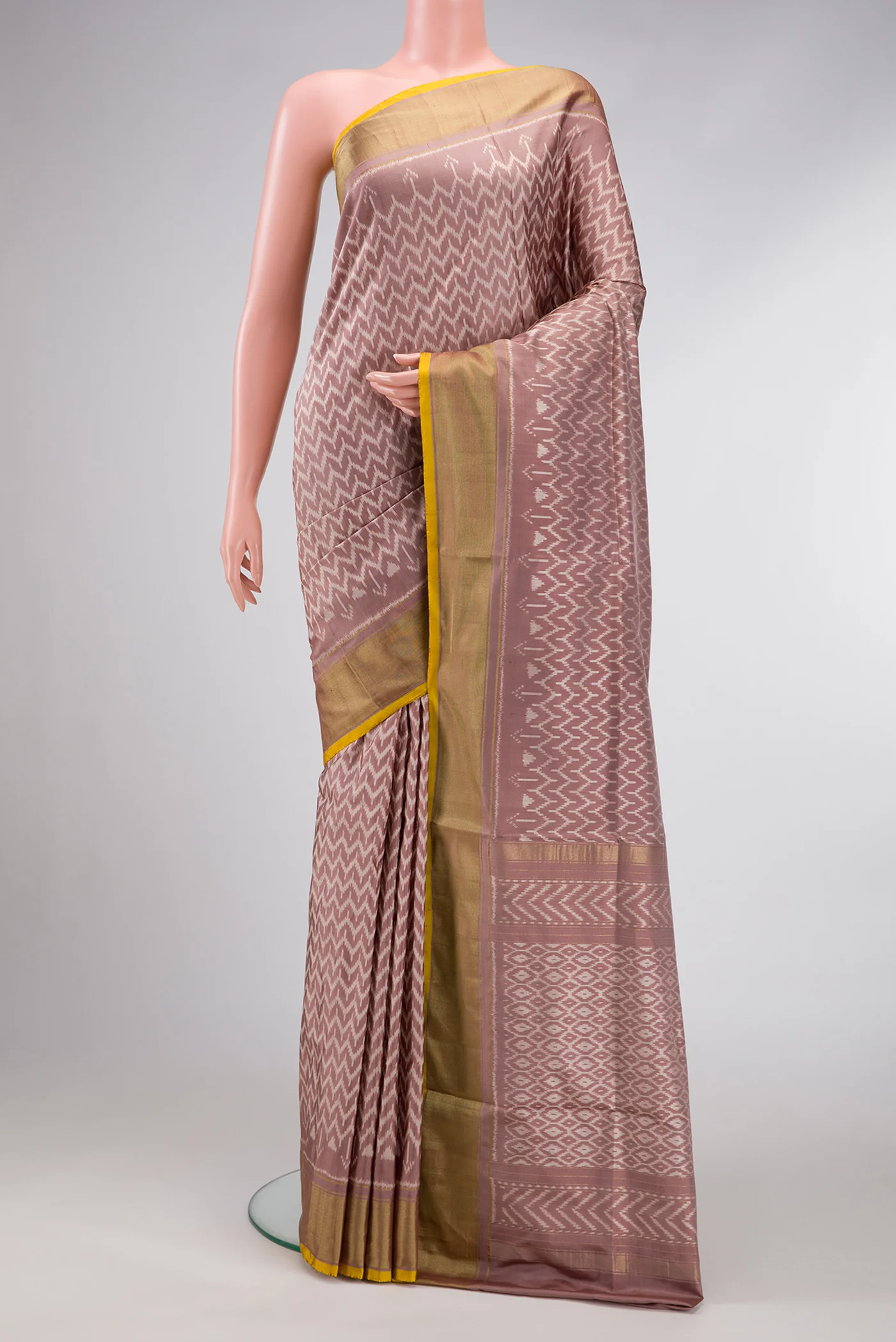 Mauve Pochampally Silk Saree