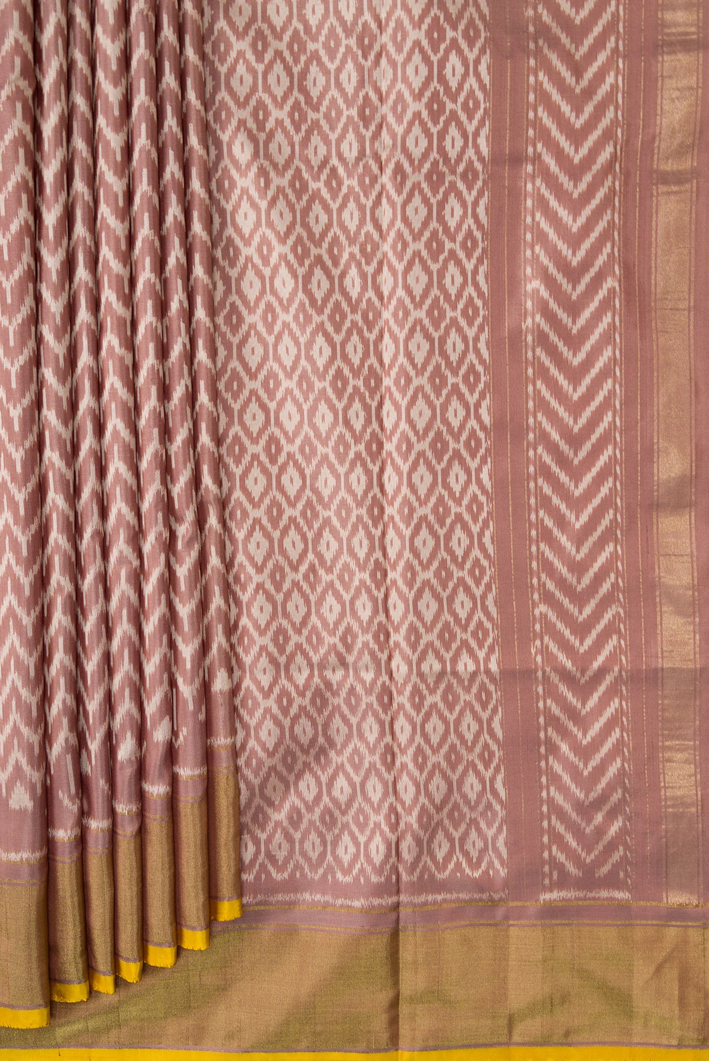 Mauve Pochampally Silk Saree - Image 4