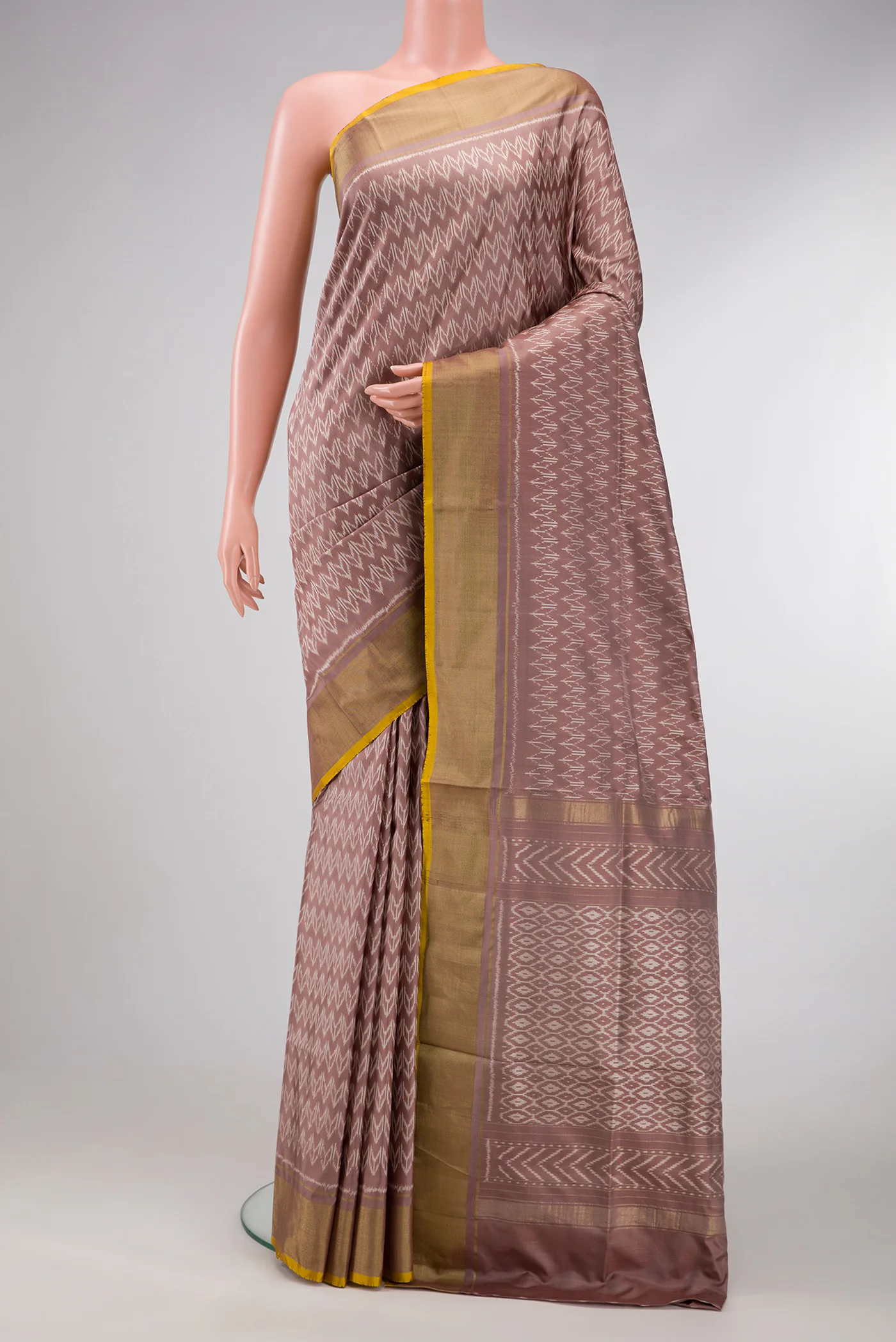 Mauve Pochampally Silk Saree