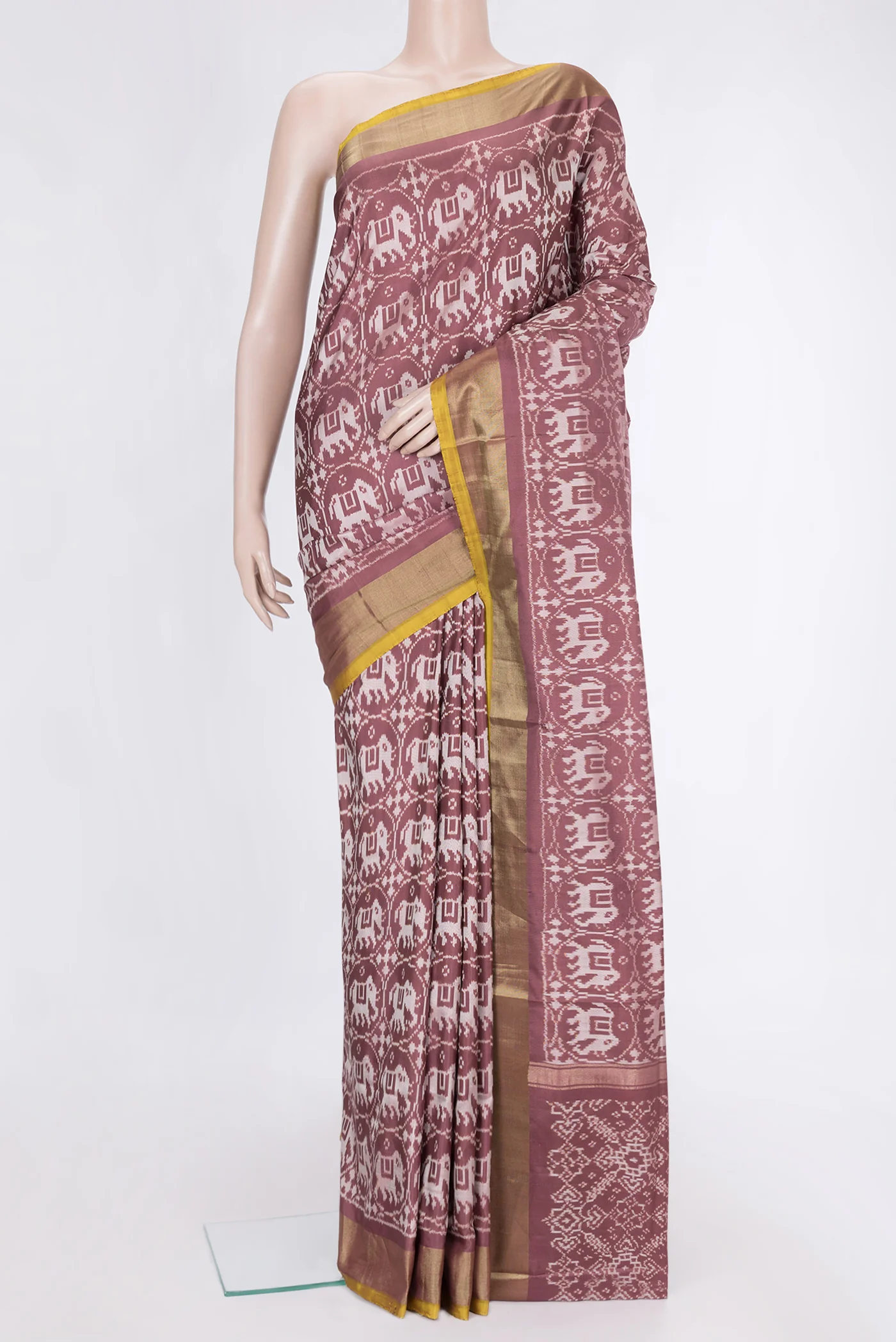 Mauve Pochampally Silk Saree