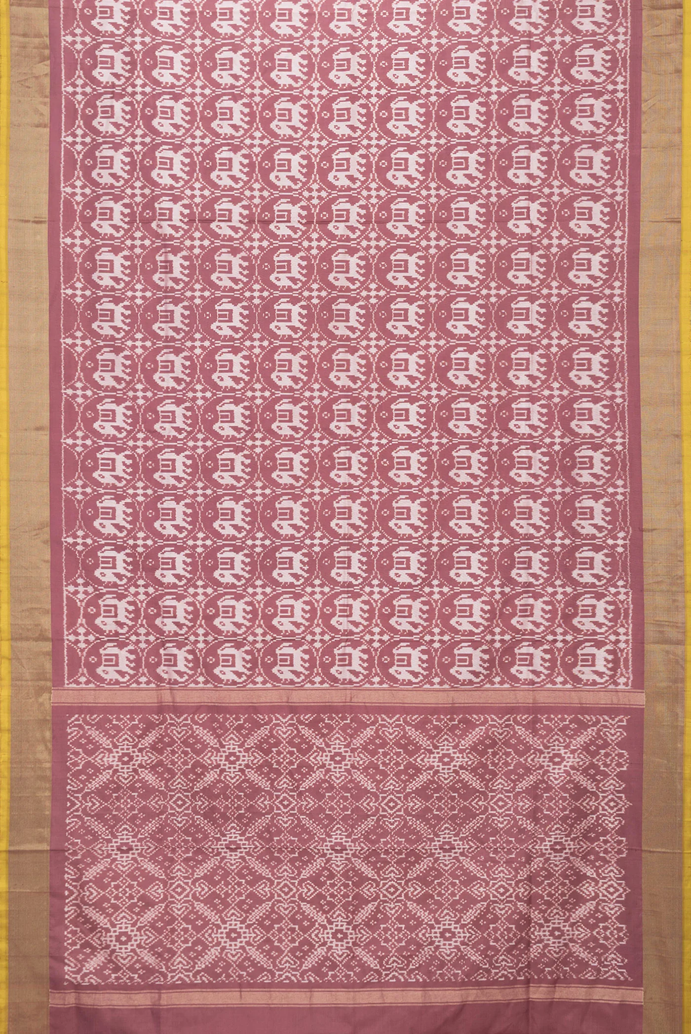 Mauve Pochampally Silk Saree - Image 6