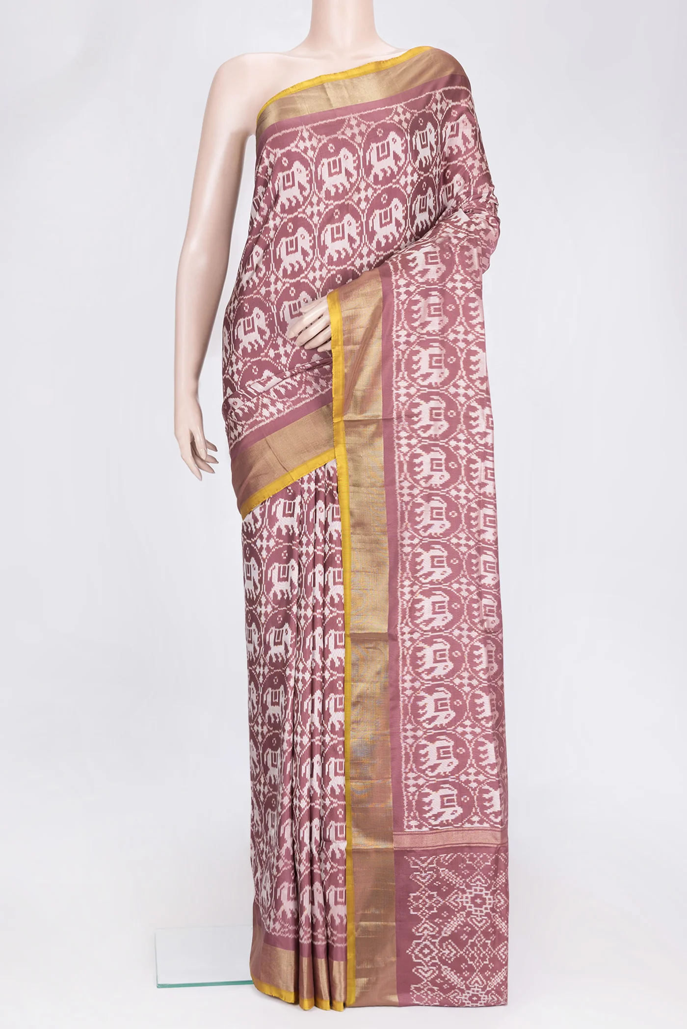Mauve Pochampally Silk Saree