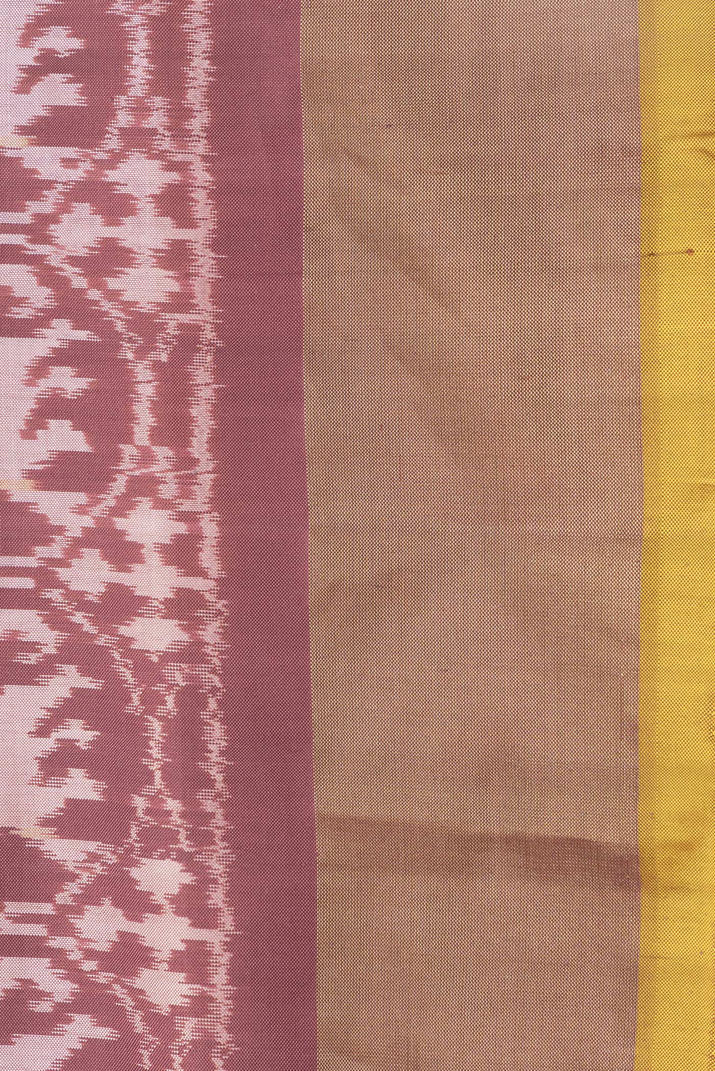 Mauve Pochampally Silk Saree - Image 3