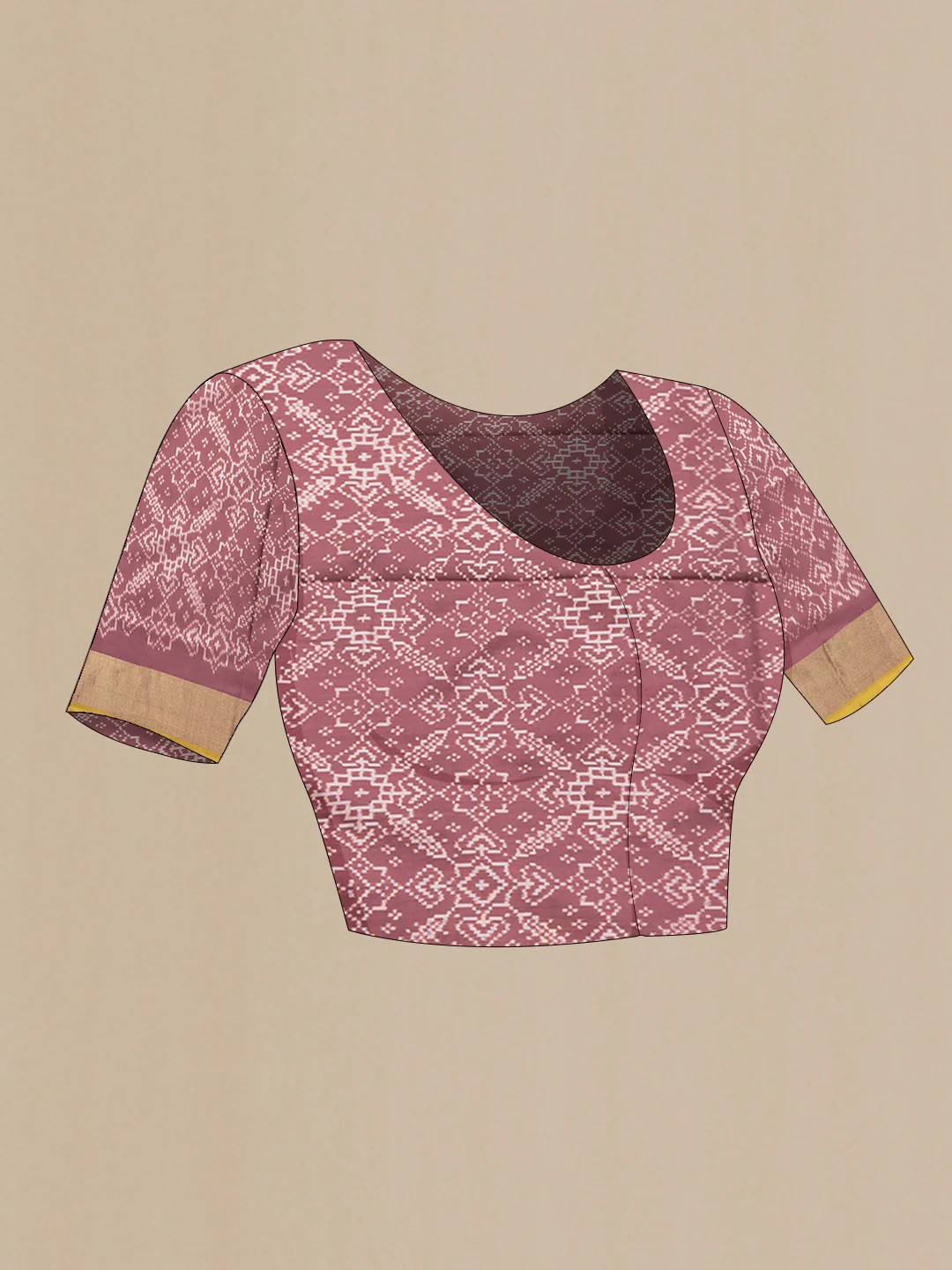 Mauve Pochampally Silk Saree - Image 5