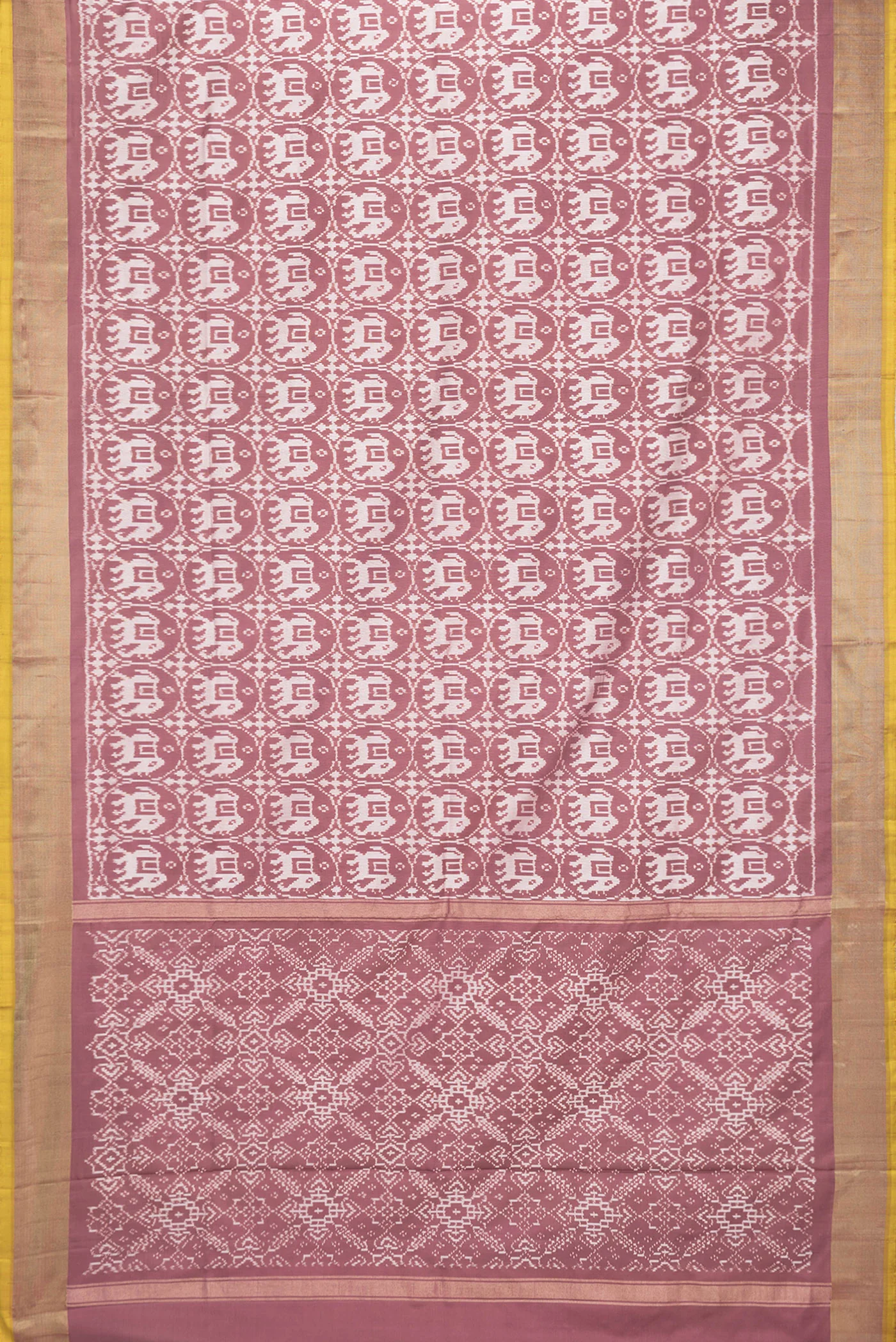 Mauve Pochampally Silk Saree - Image 6