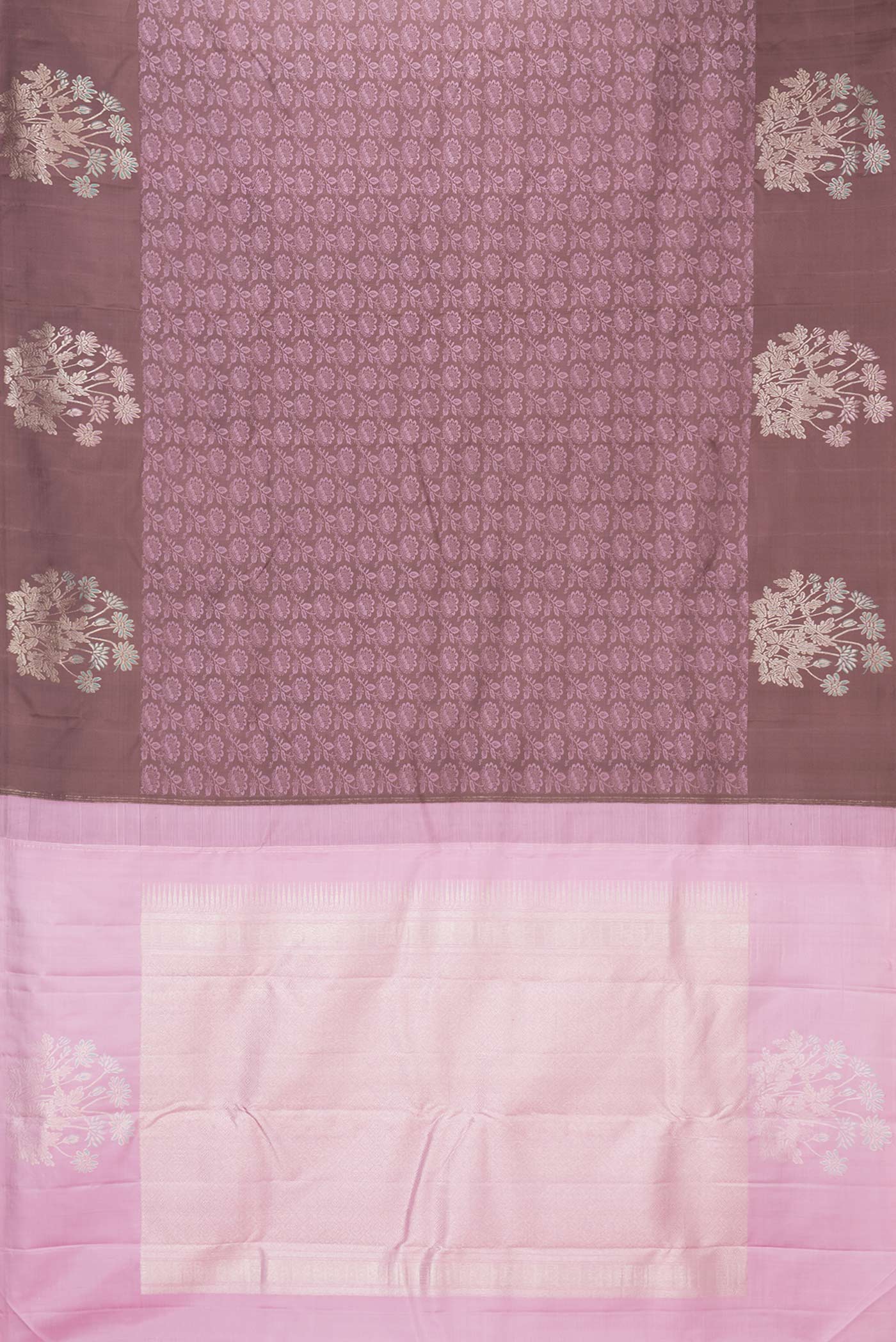 Brown Dual Tone Kanchipuram Saree - Image 6