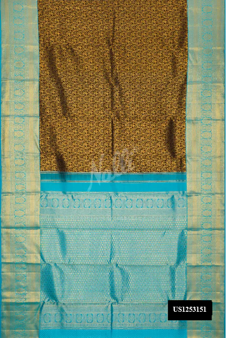 Brown Dual Tone Kanchipuram Silk Saree