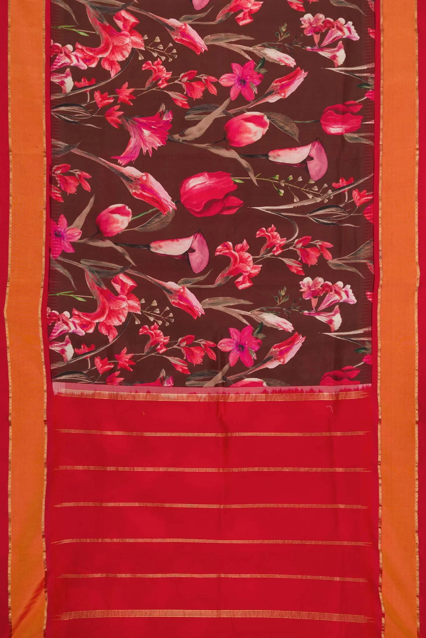 Brown Dual Tone Kanchipuram Silk Saree - Image 6