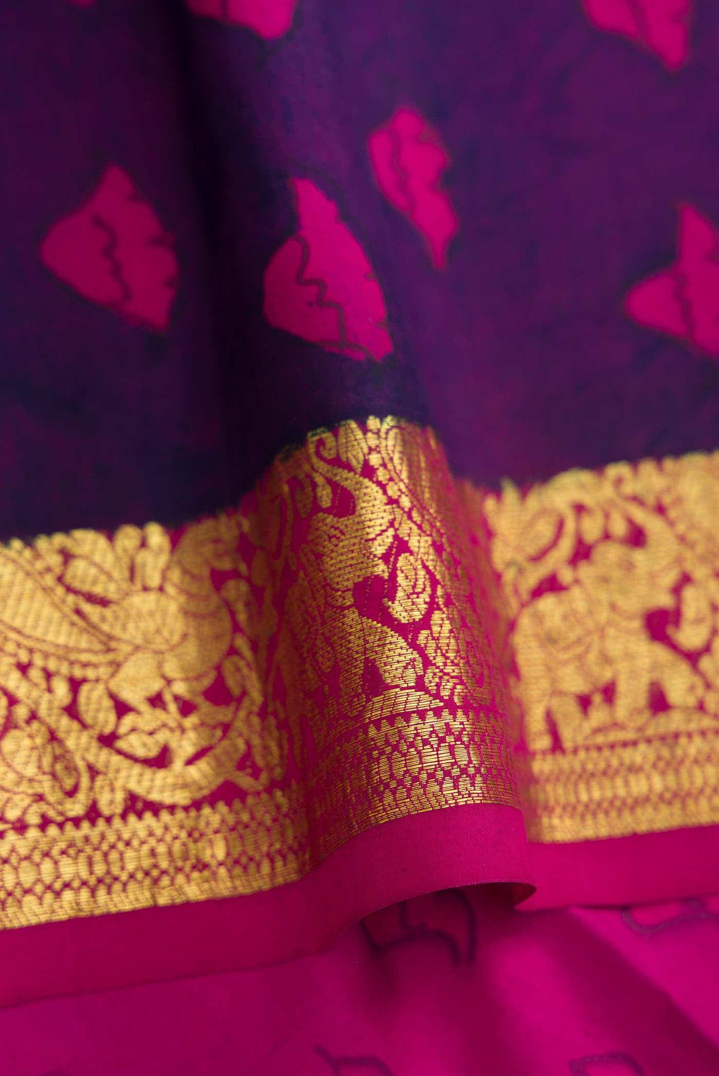Brown Dual Tone Kanchipuram Silk Saree - Image 6