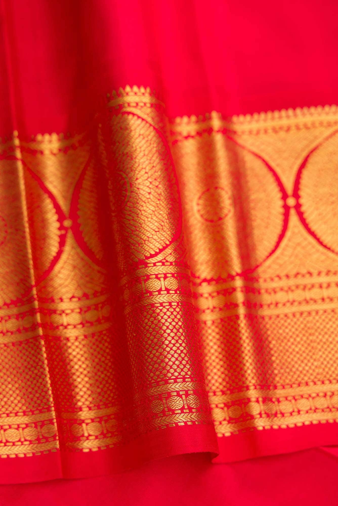 Rose Gold Kanchipuram Silk Saree - Image 6