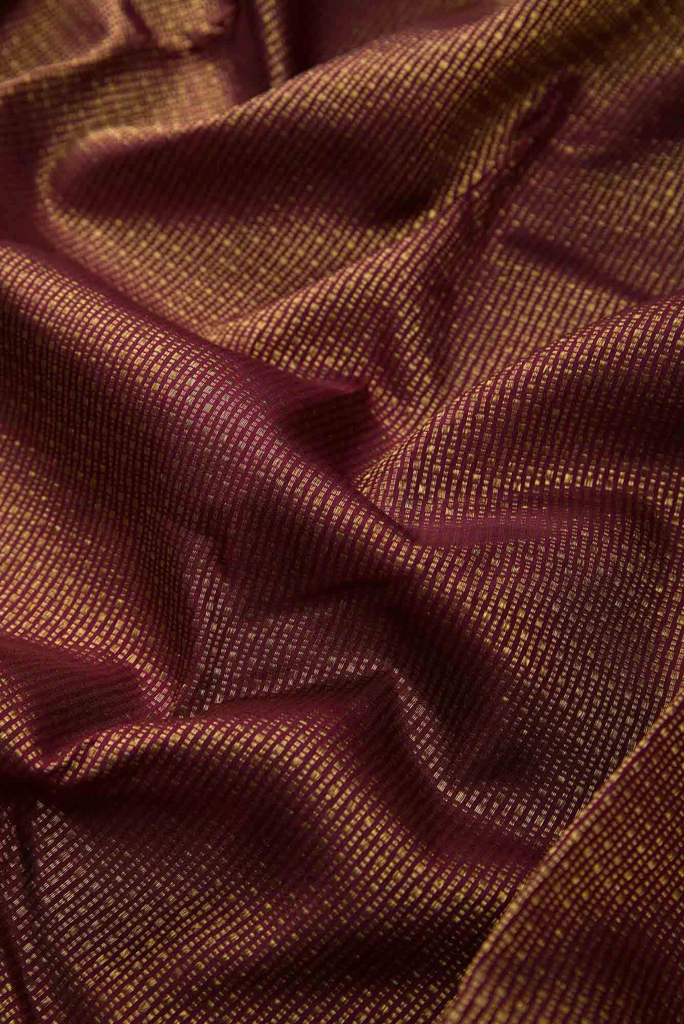 Brown Dual Tone Kanchipuram Silk Saree - Image 3
