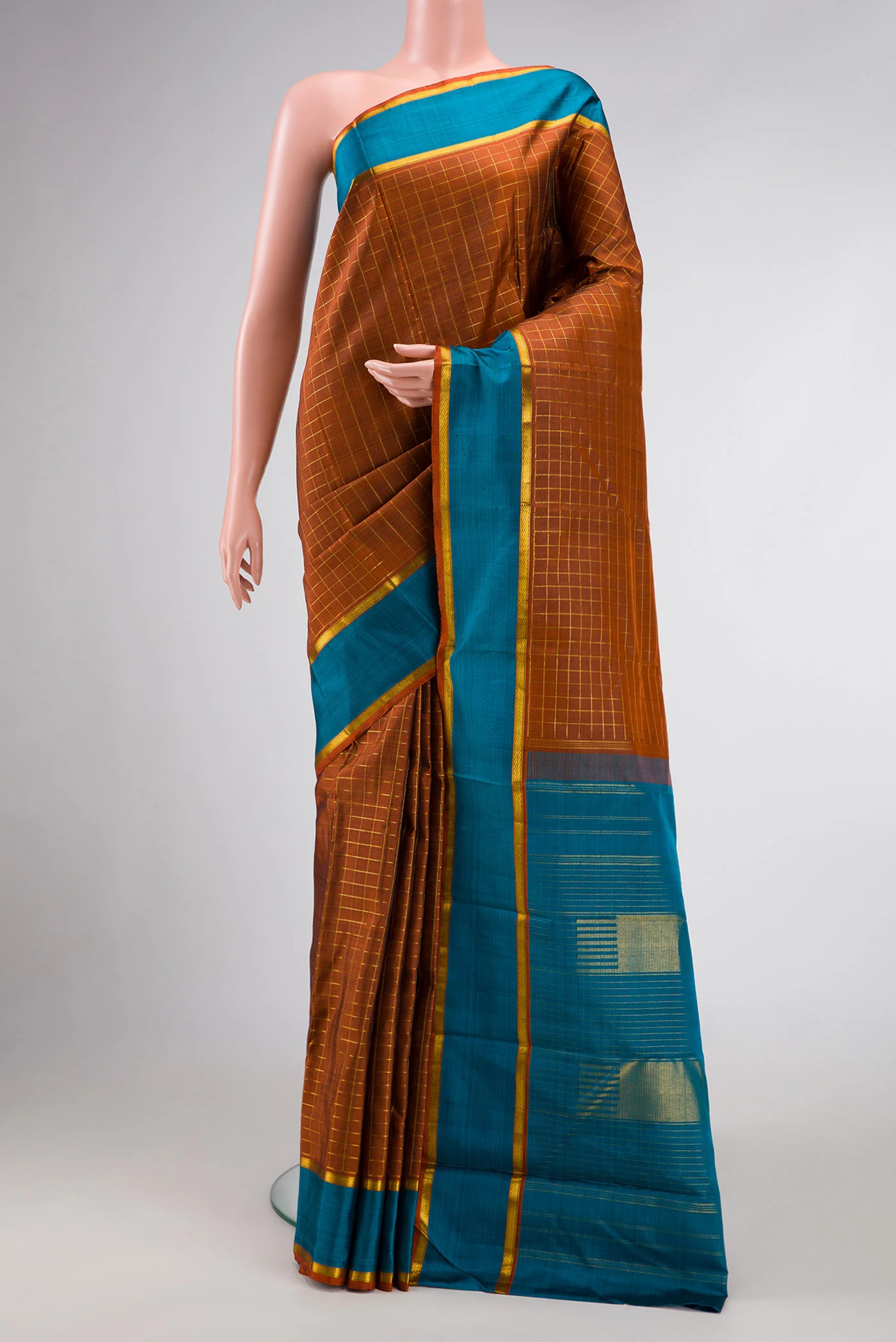 Brown Kanjivaram Silk Saree