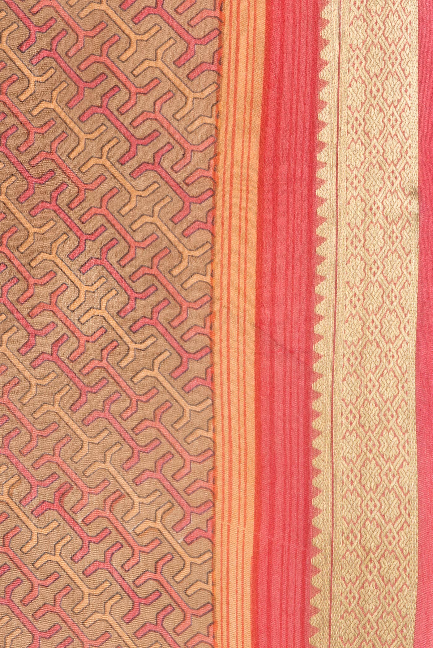 Brown Mysore Crepe Saree - Image 3