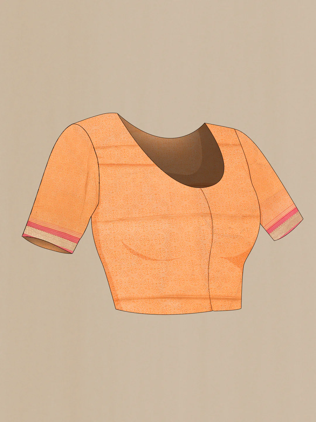 Brown Mysore Crepe Saree - Image 4