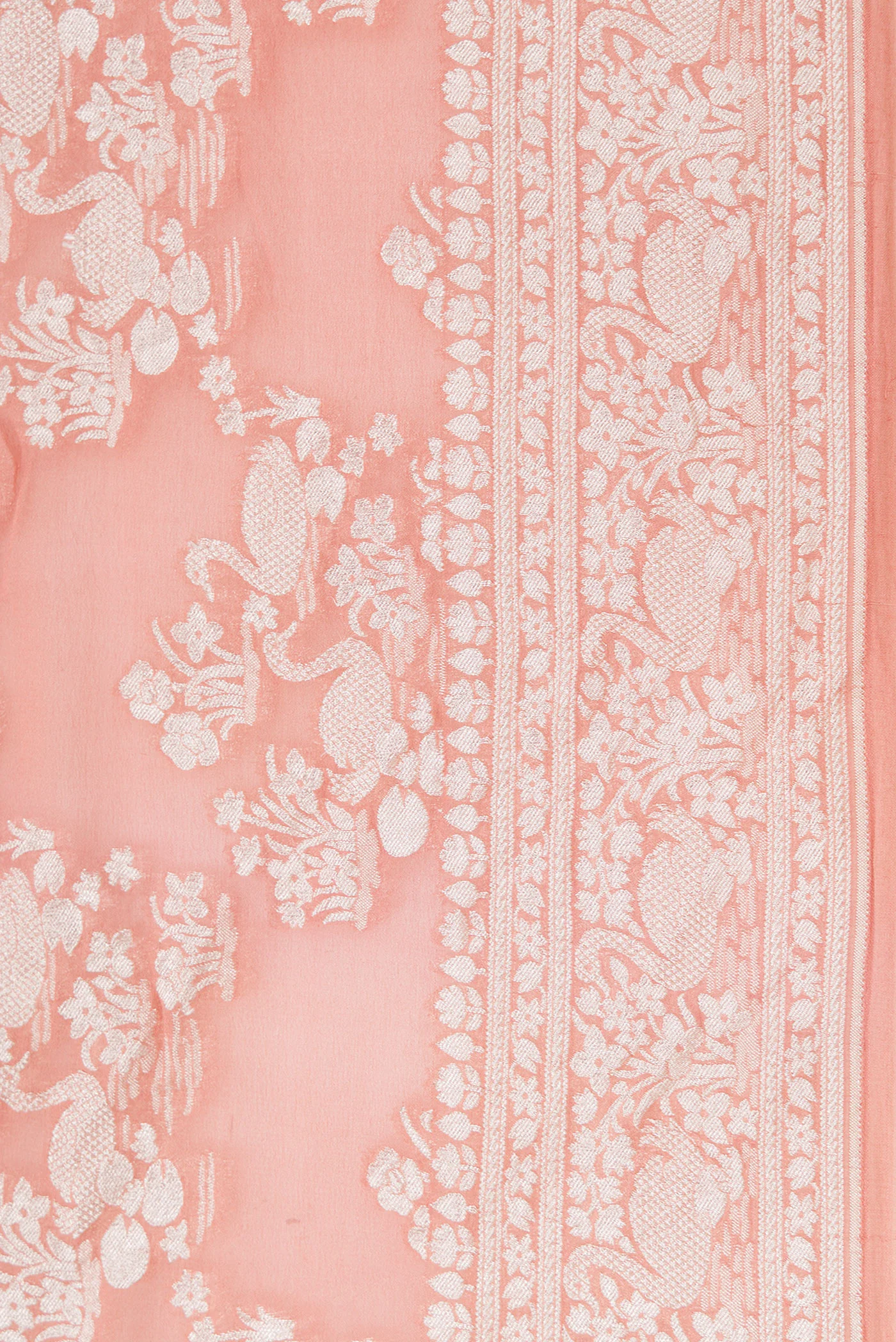 Rose Gold Banarasi Georgette Saree - Image 3