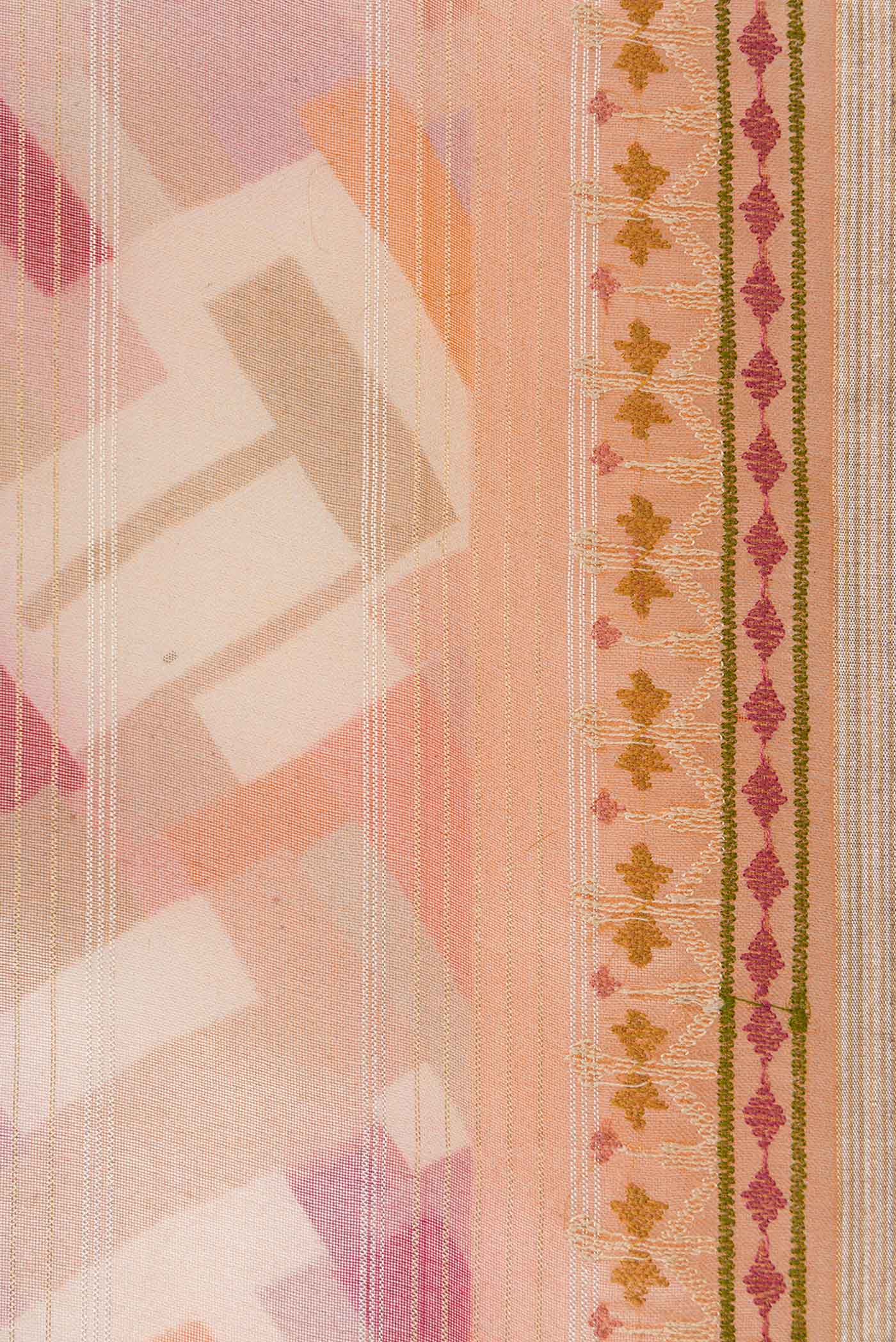 Peach Organza Silk Saree - Image 3