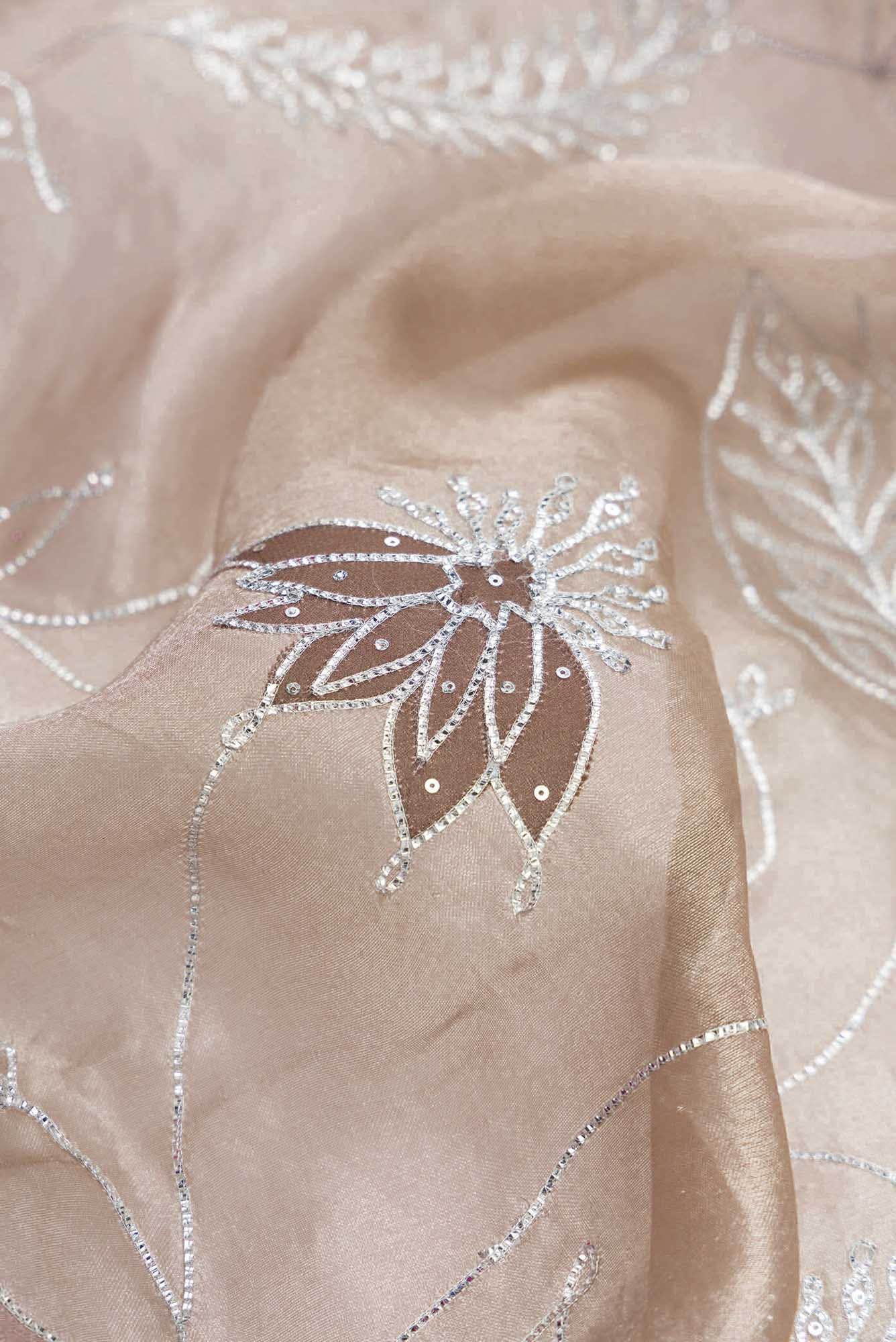 Brown Dual Tone Organza Silk Saree - Image 3