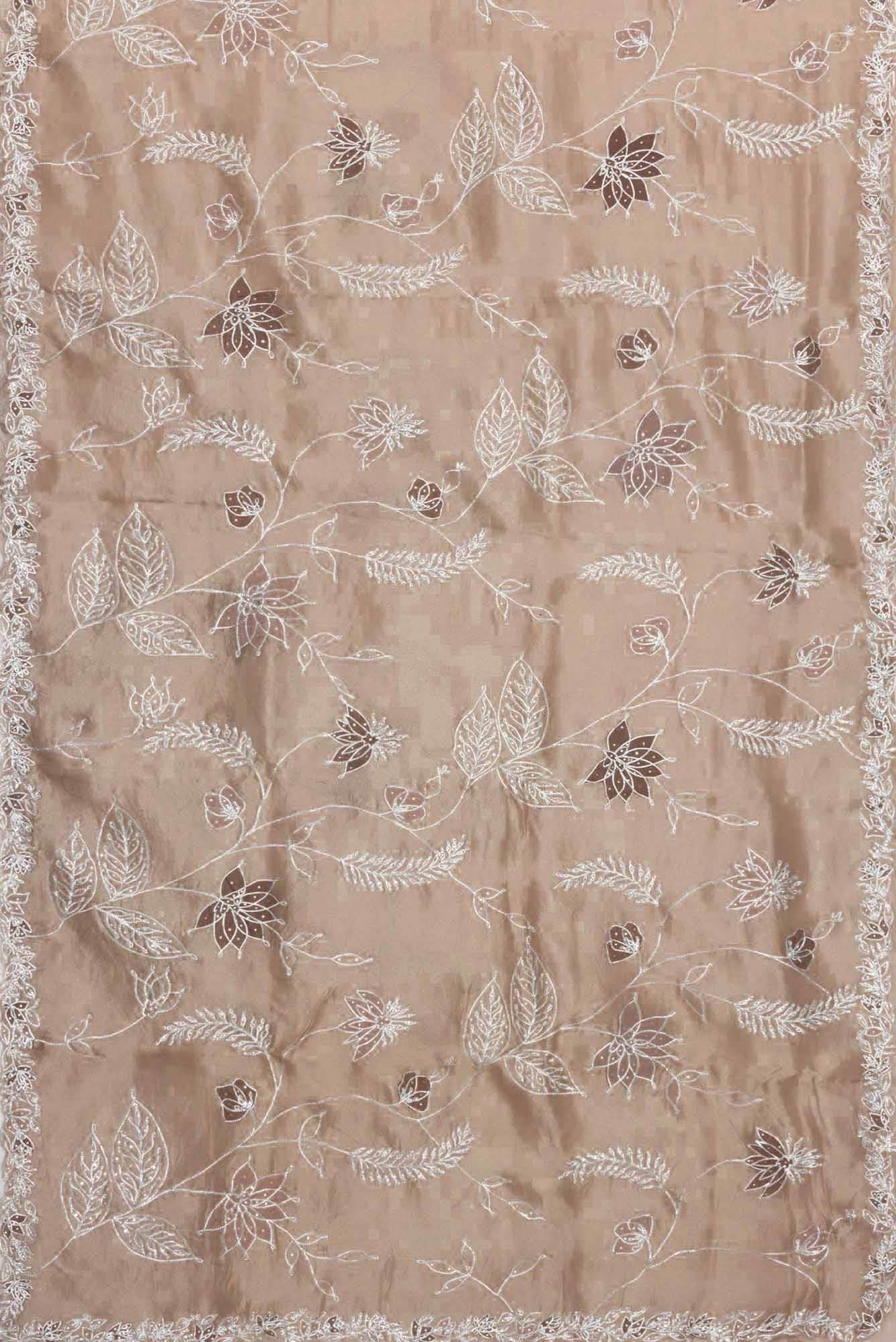 Brown Dual Tone Organza Silk Saree - Image 4