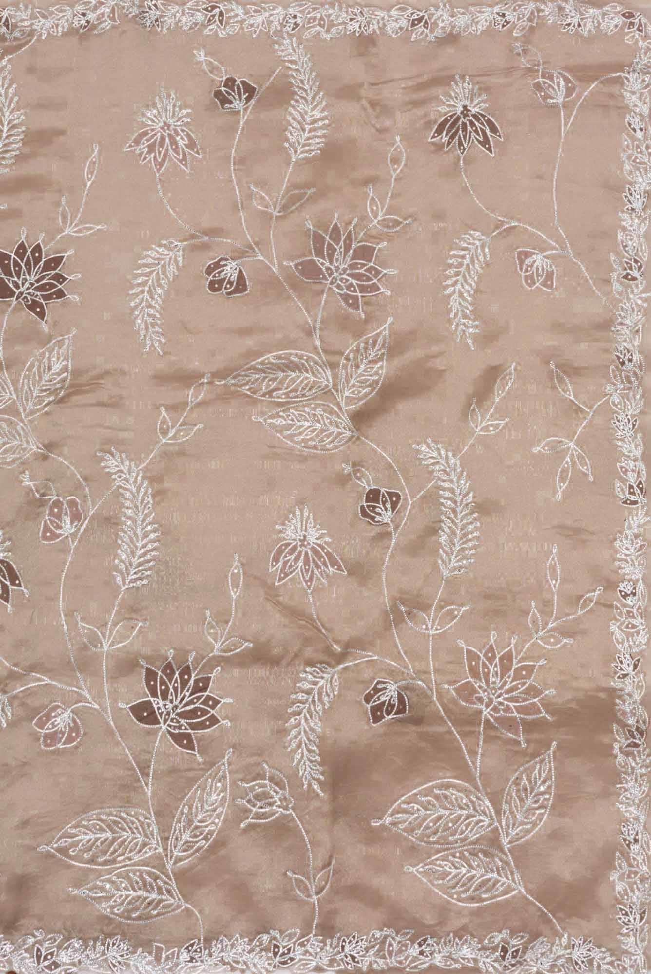 Brown Dual Tone Organza Silk Saree - Image 5
