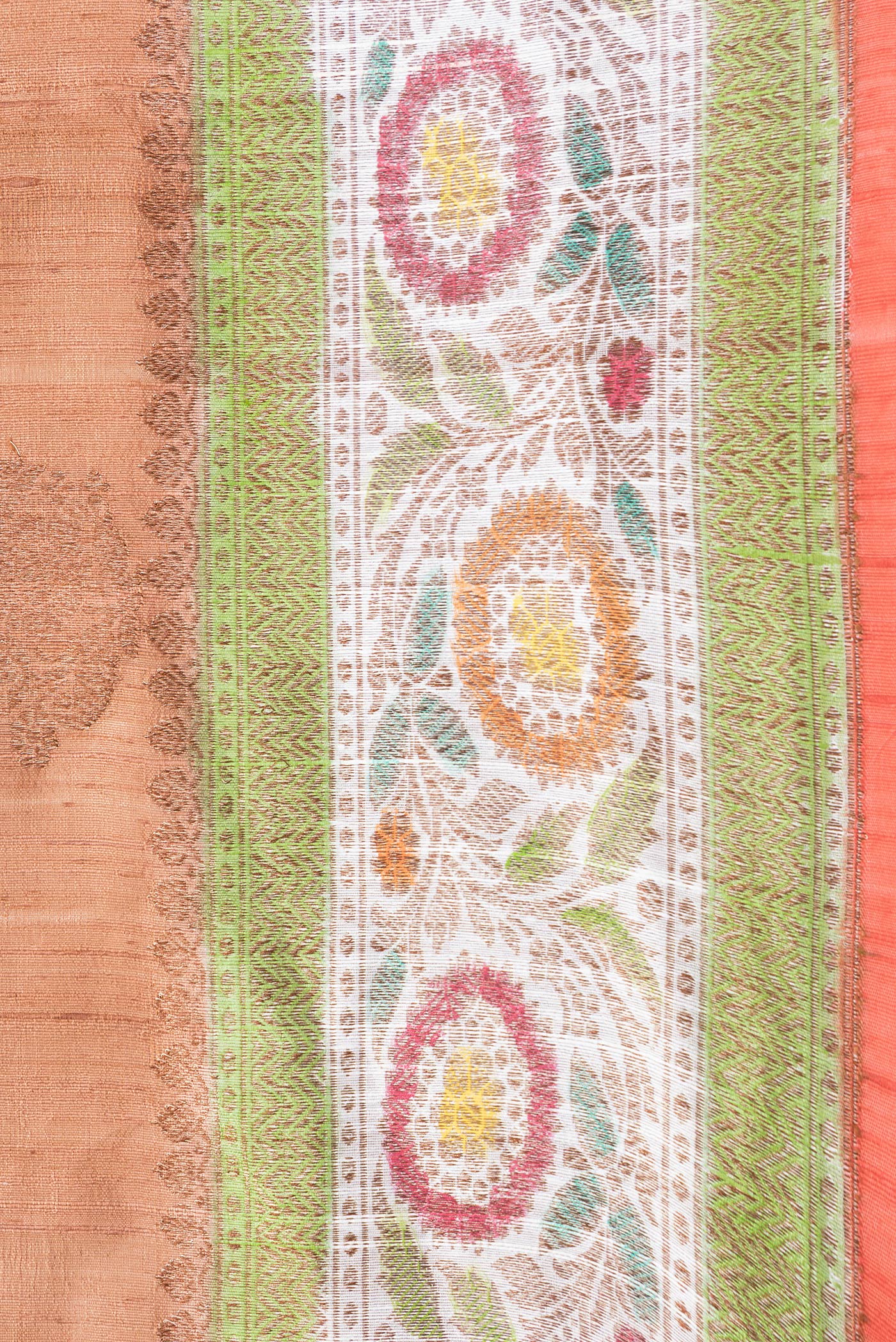 Brown Banarasi Tussar Silk Saree - Image 3