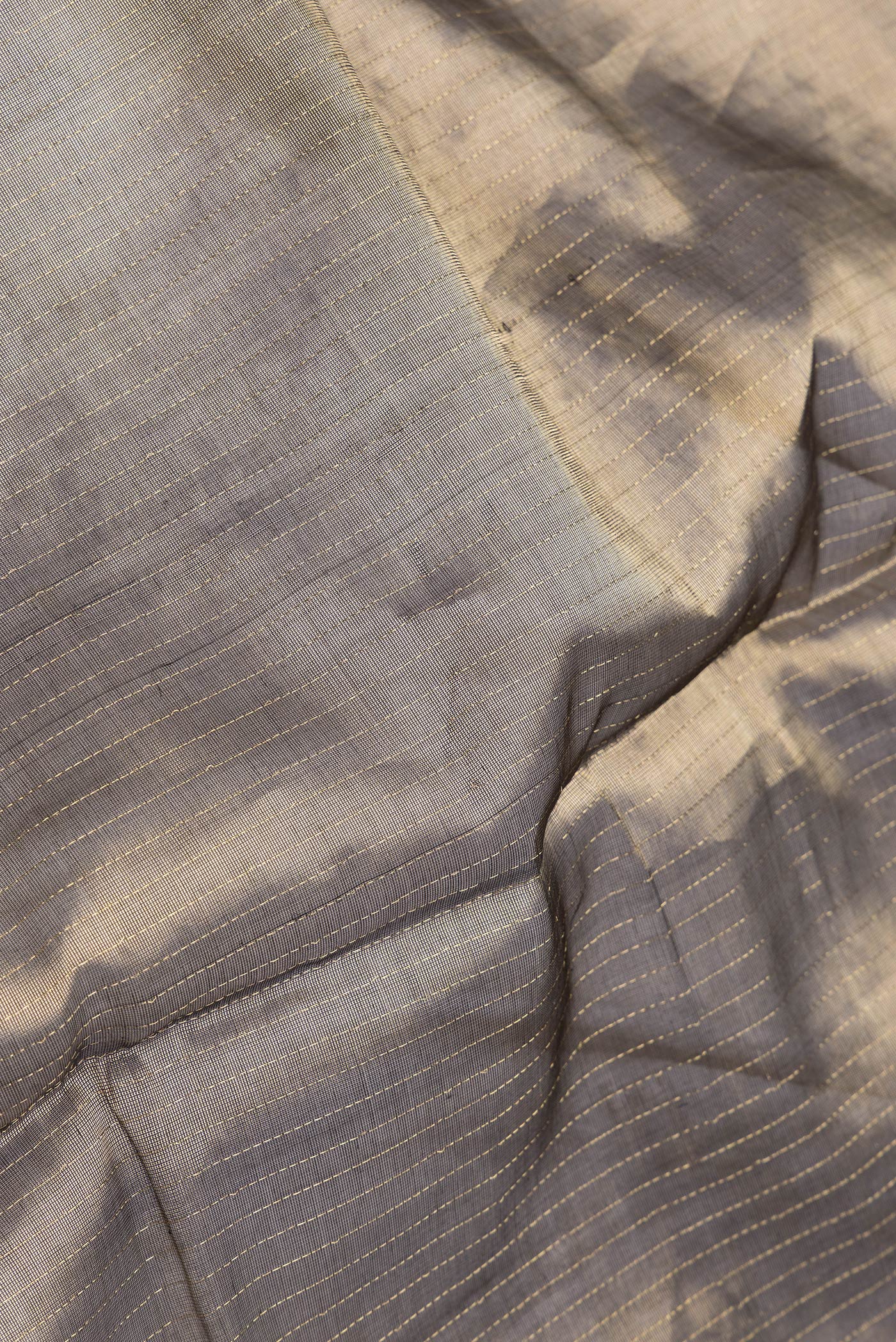 Gold with Brown Color Silk Cotton Saree - Image 2