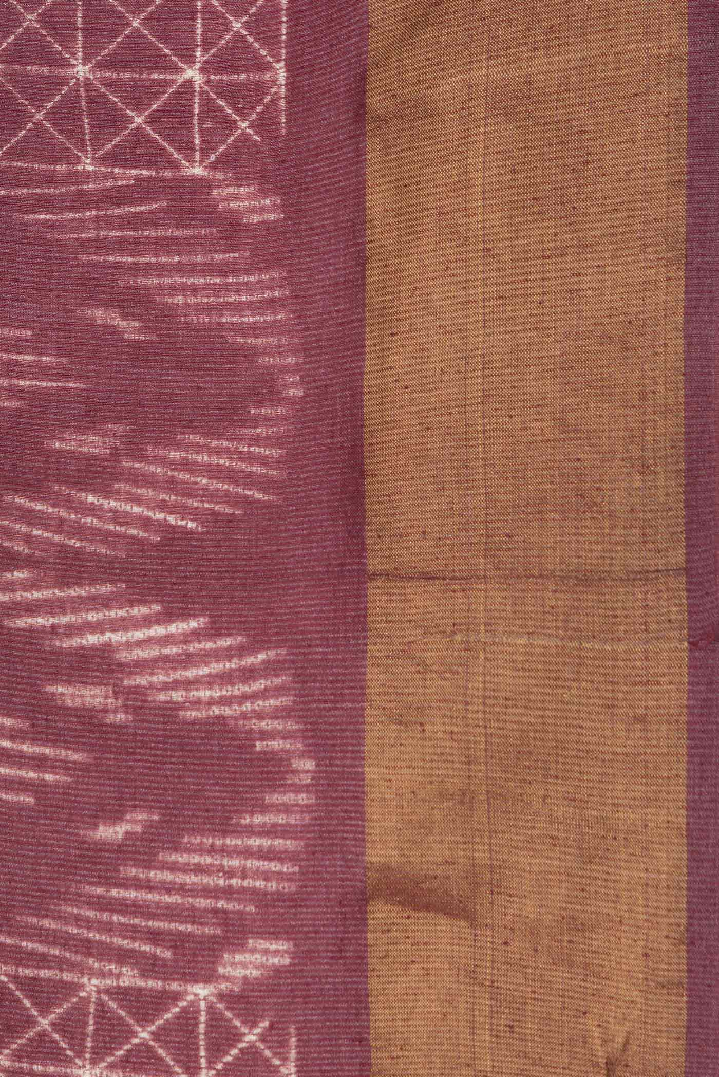Mauve Tussar Silk Saree - Image 3