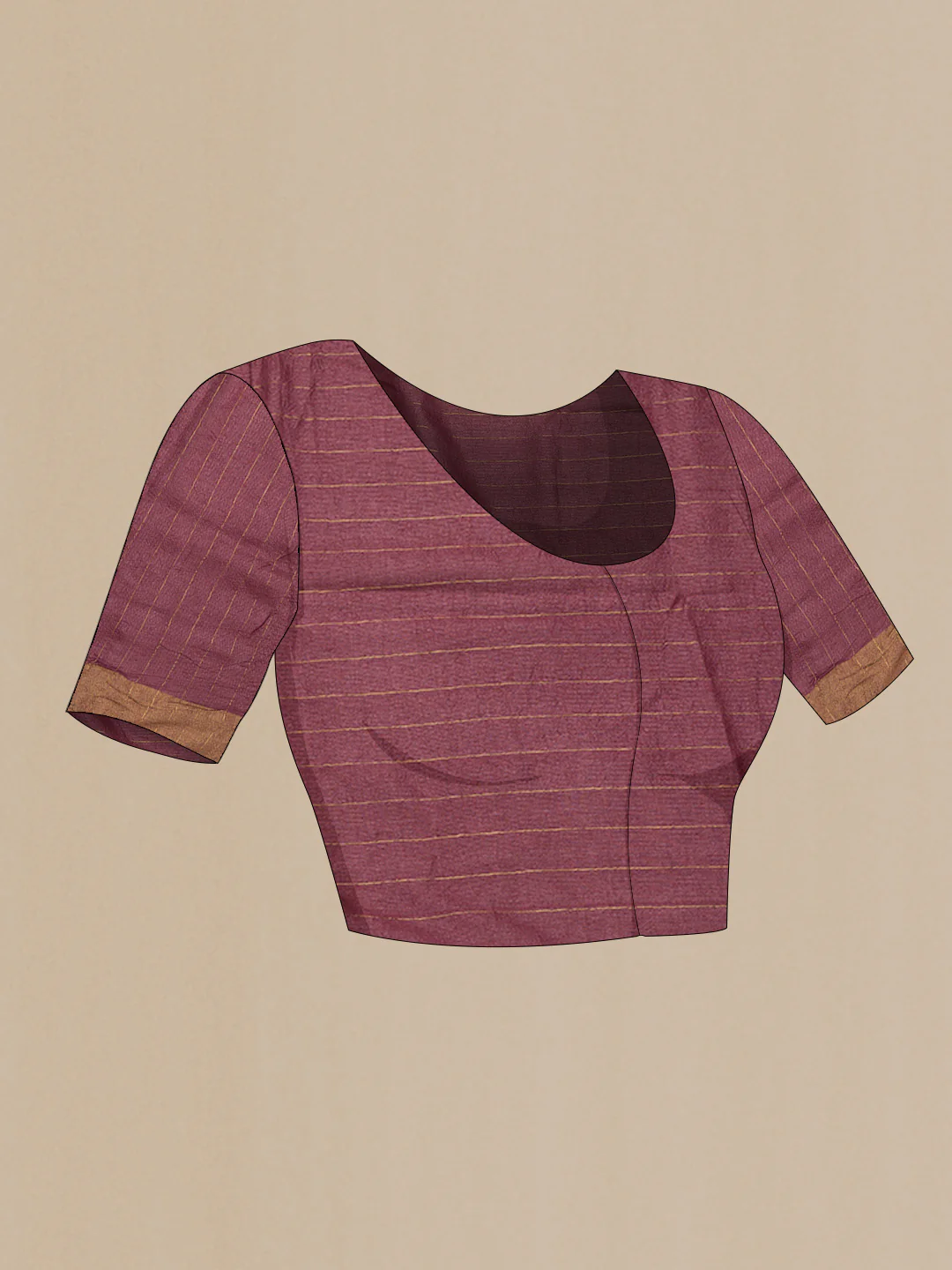 Mauve Tussar Silk Saree - Image 4