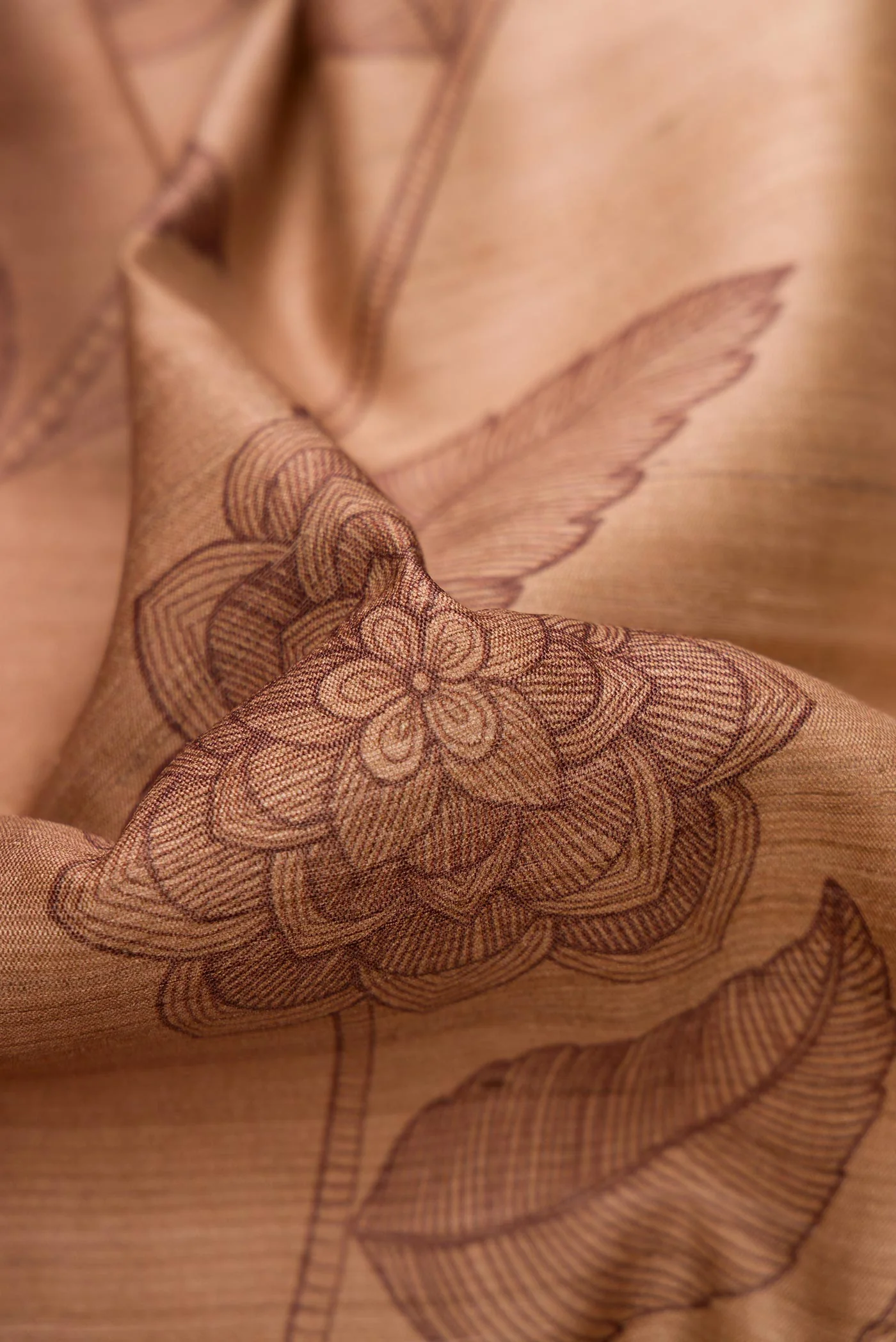 Brown Tussar Silk Saree - Image 2