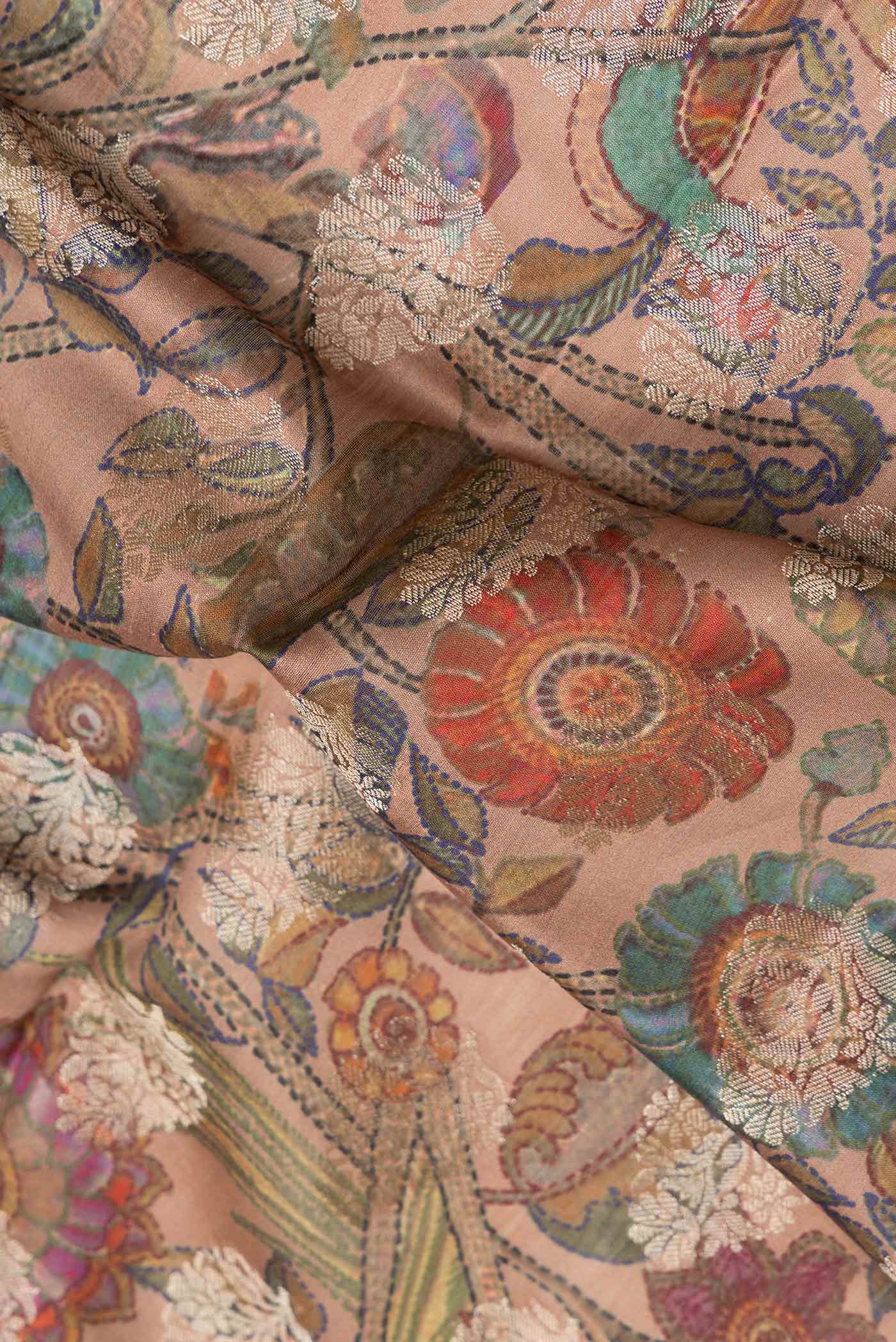 Brown Tussar Silk Saree - Image 2