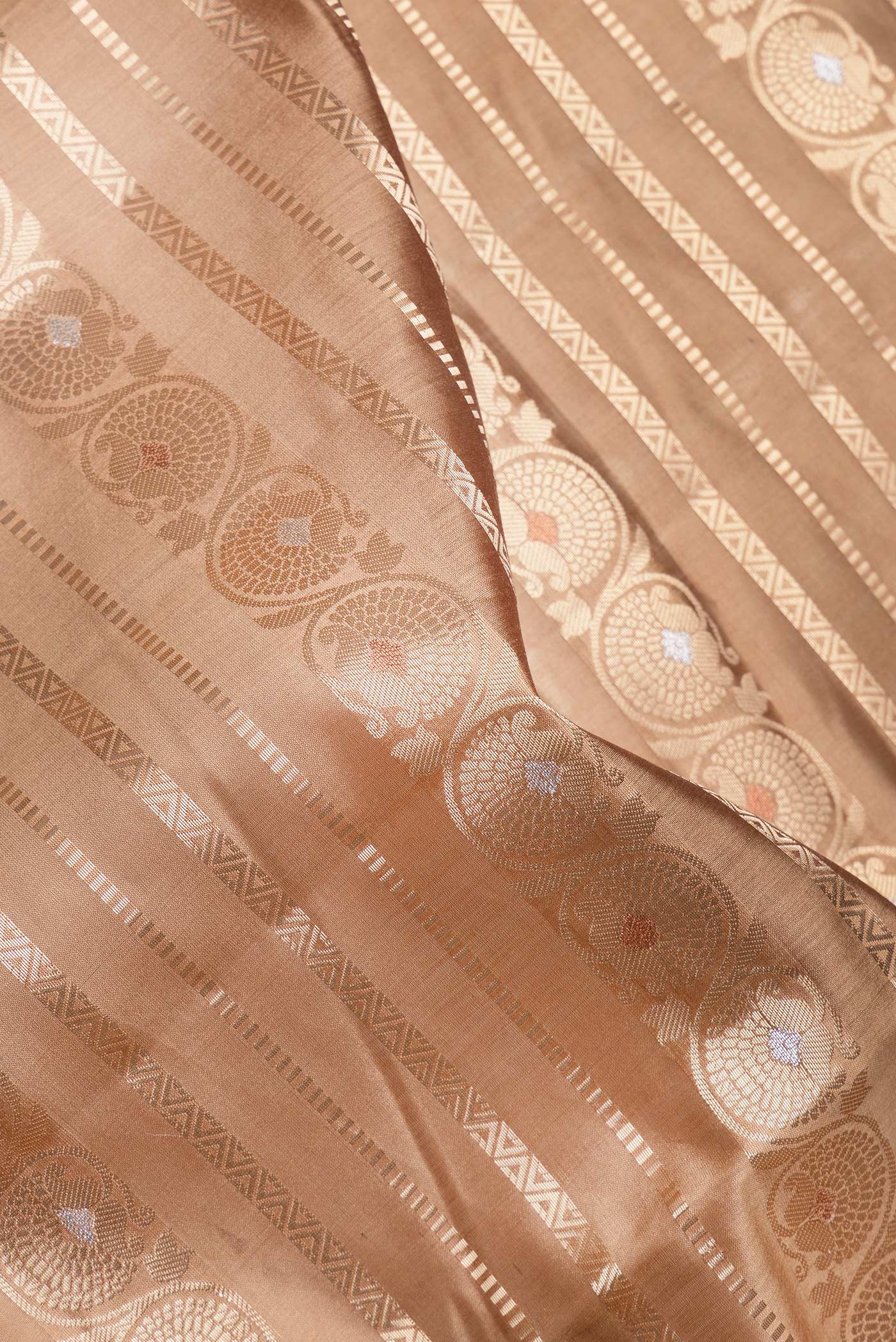 Brown Banarasi Raw Silk Saree - Image 2