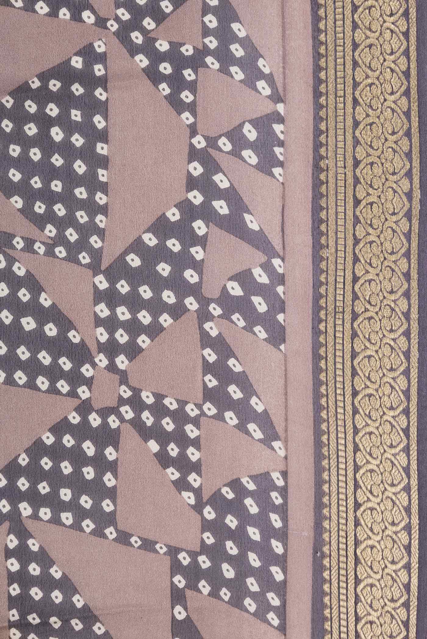 Brown Mysore Crepe Saree - Image 3