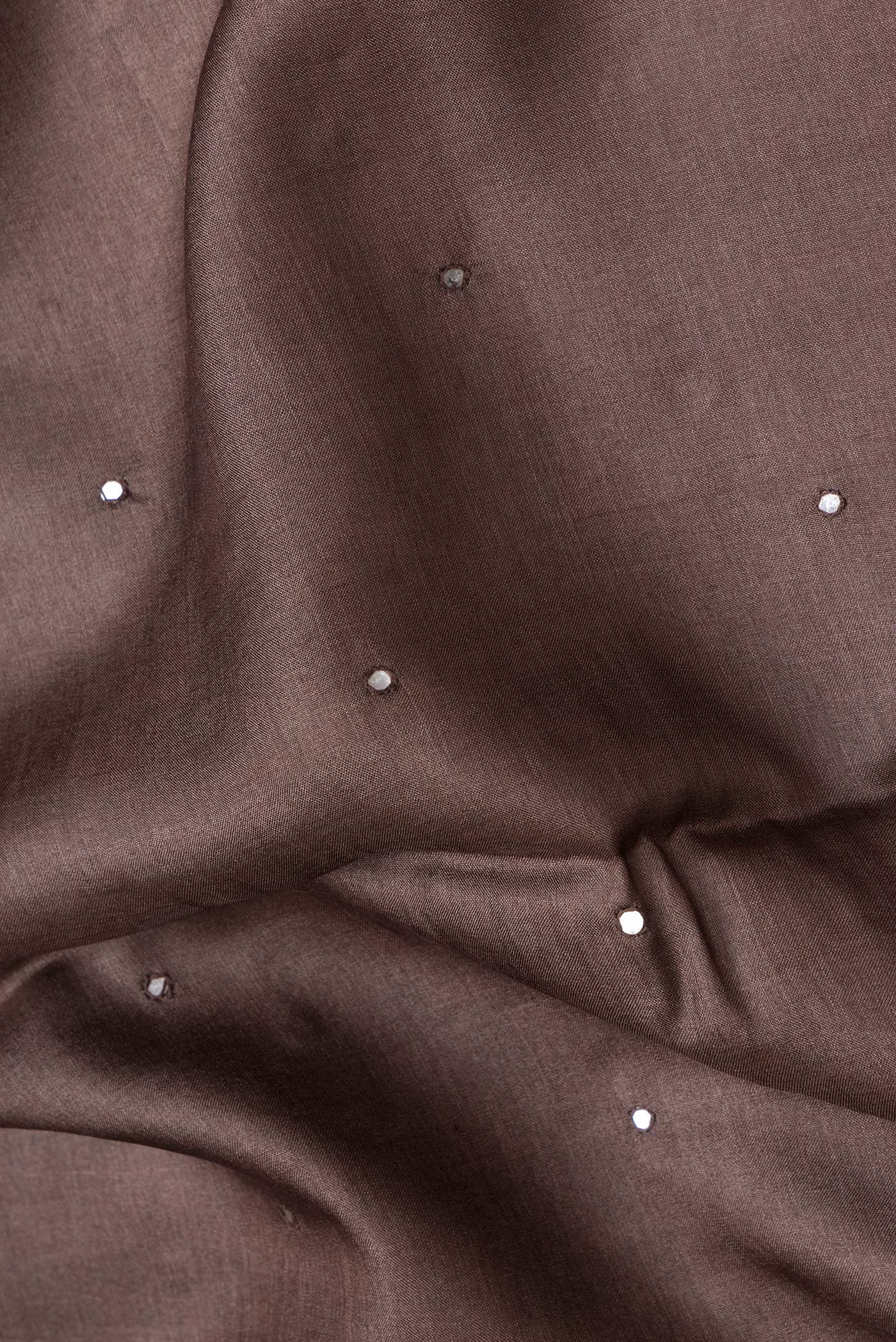 Brown Tussar Silk Saree - Image 2