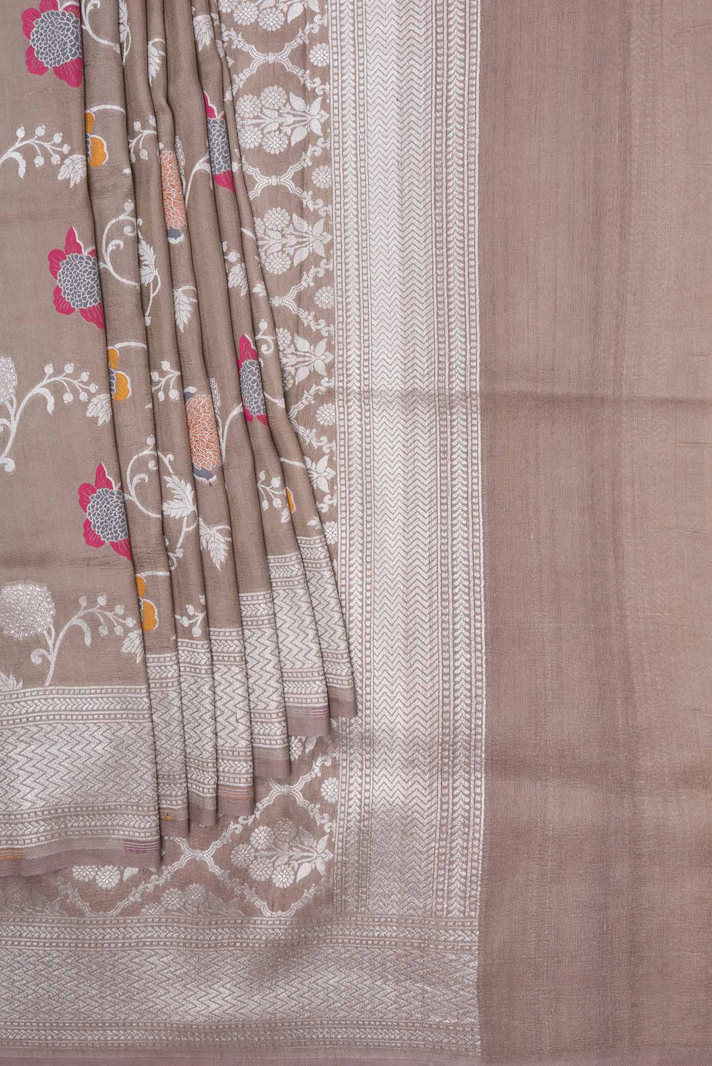 Brown Dual Tone Tussar Silk Saree - Image 4