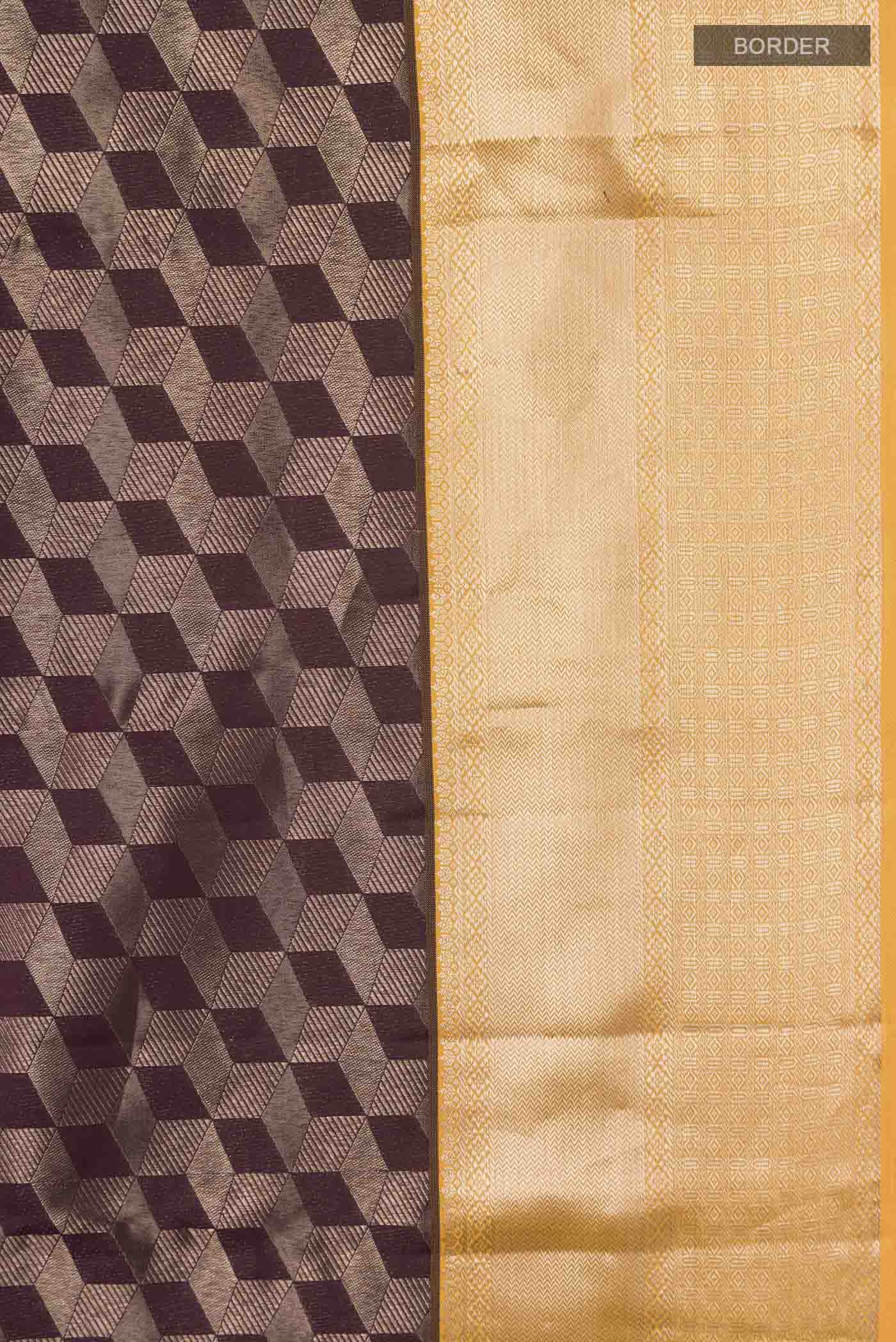 Brown Kanchipuram Silk Saree - Image 3