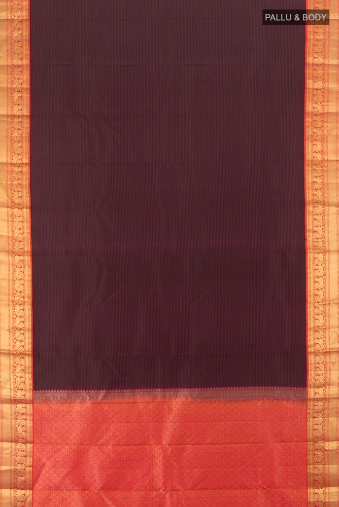 Brown Kanchipuram Silk Saree - Image 5