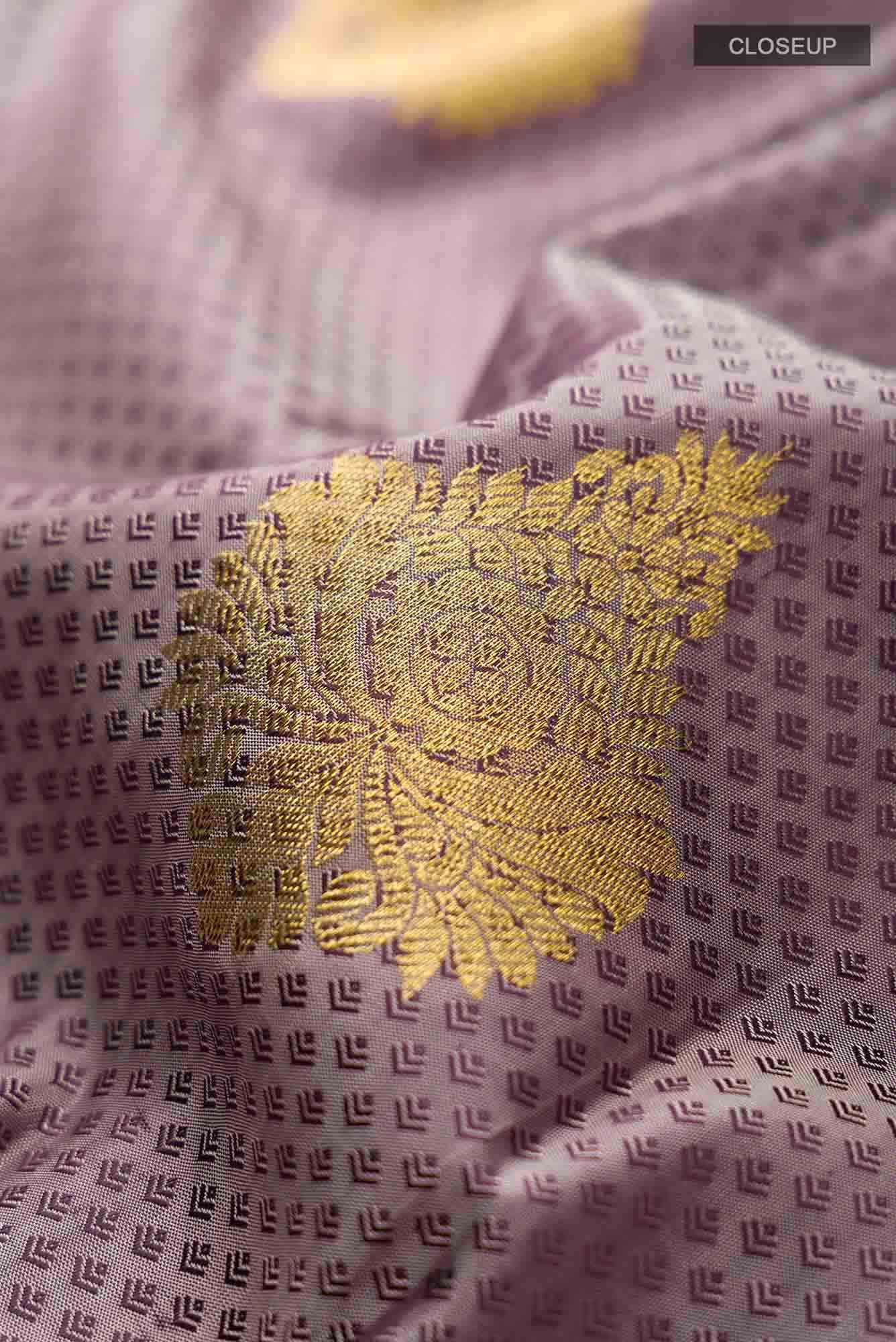 Grey Kanchipuram Silk Saree - Image 3
