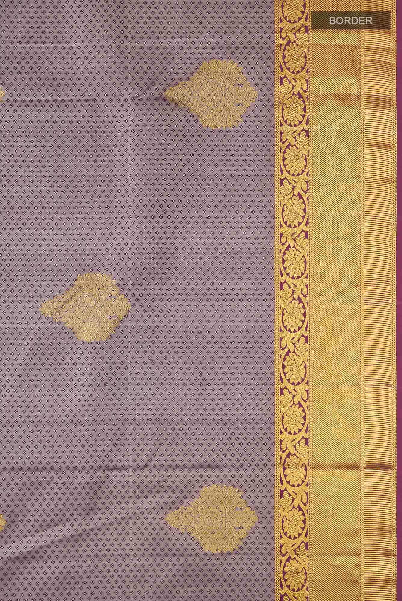 Grey Kanchipuram Silk Saree - Image 5